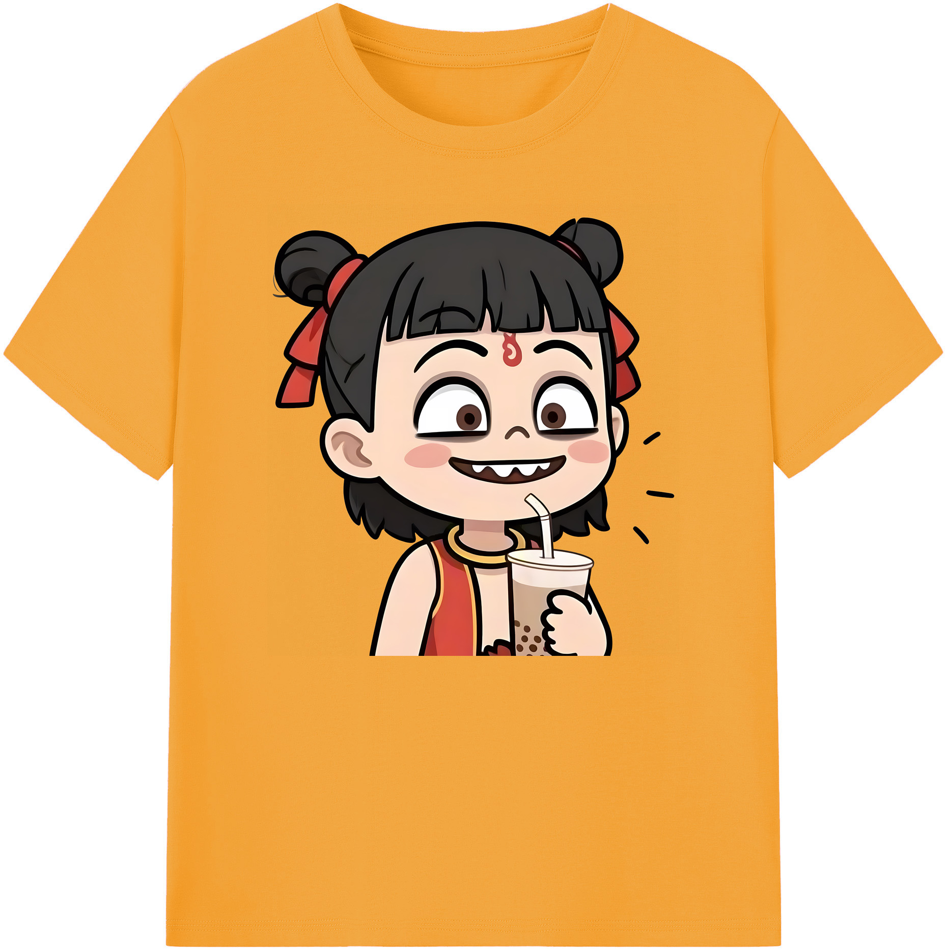 （画像用） Ne Zha 2 ナタ 魔童の大暴れ 綿100％ メンズ半袖Tシャツ｜肌触りやわらか＆通気性