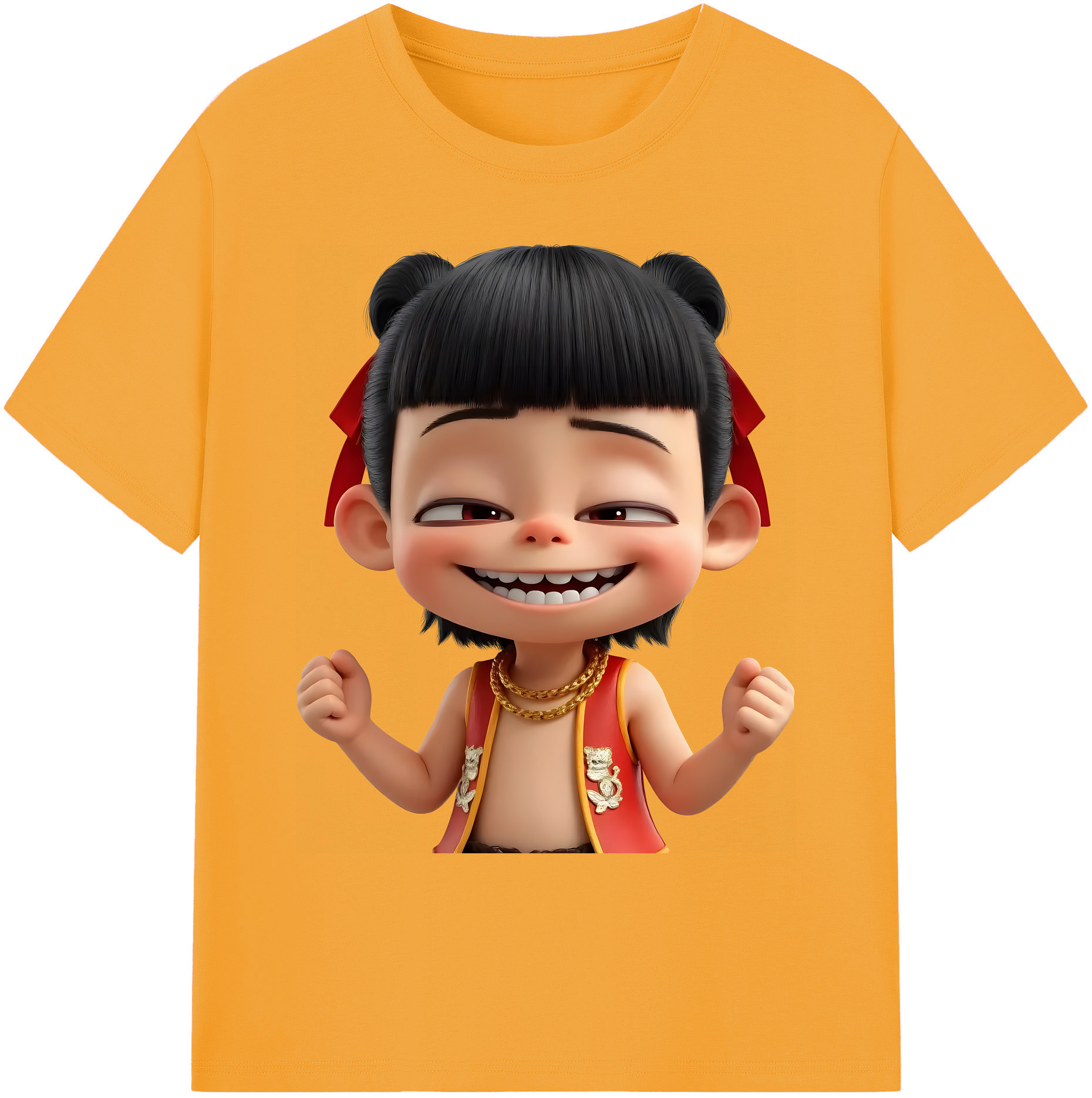 （画像用） Ne Zha 2 ナタ 魔童の大暴れ 綿100％ メンズ半袖Tシャツ｜肌触りやわらか＆通気性