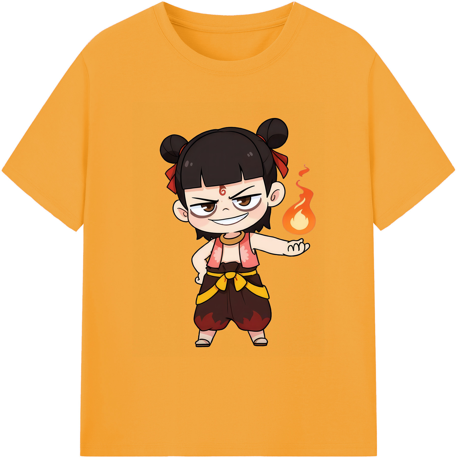 （画像用） Ne Zha 2 ナタ 魔童の大暴れ 綿100％ メンズ半袖Tシャツ｜肌触りやわらか＆通気性