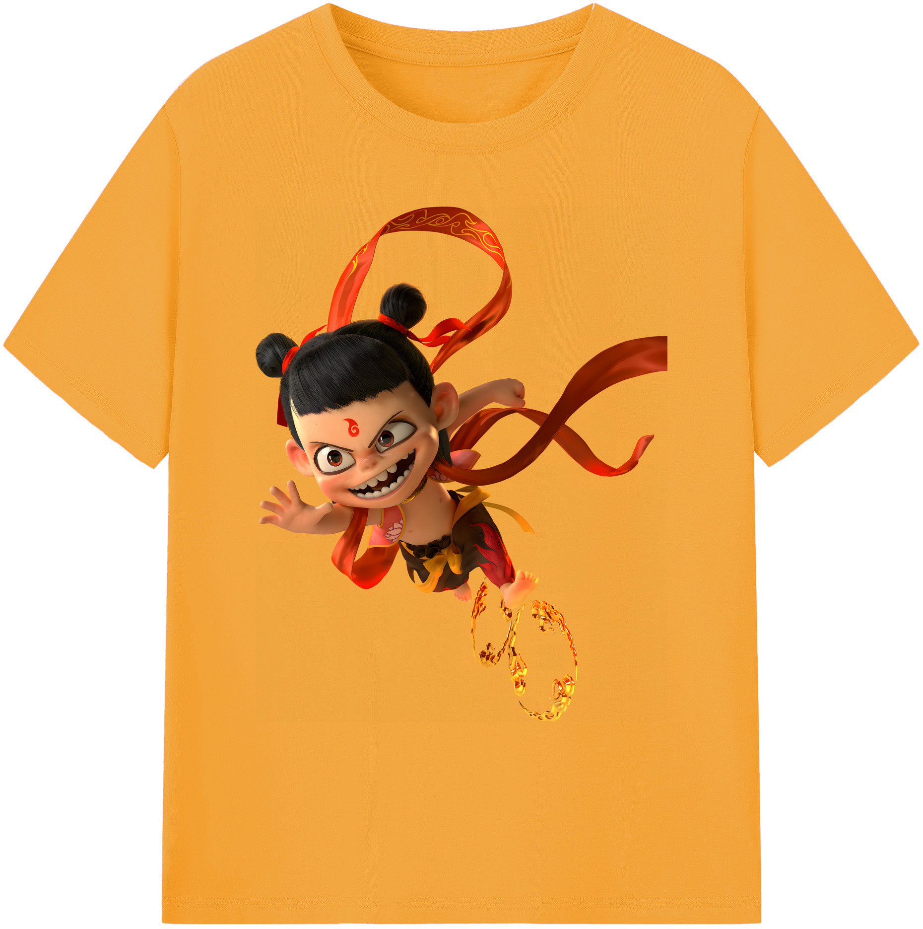 （画像用） Ne Zha 2 ナタ 魔童の大暴れ 綿100％ メンズ半袖Tシャツ｜肌触りやわらか＆通気性