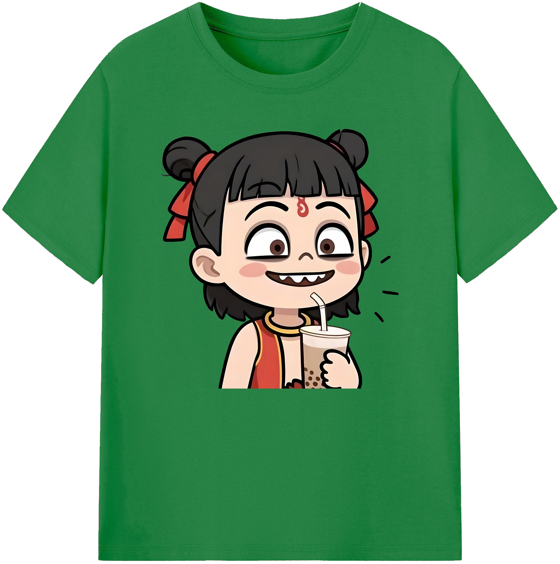 （画像用） Ne Zha 2 ナタ 魔童の大暴れ 綿100％ メンズ半袖Tシャツ｜肌触りやわらか＆通気性