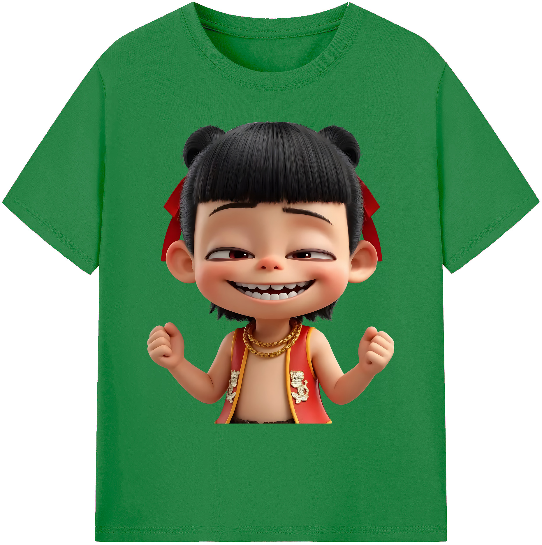 （画像用） Ne Zha 2 ナタ 魔童の大暴れ 綿100％ メンズ半袖Tシャツ｜肌触りやわらか＆通気性
