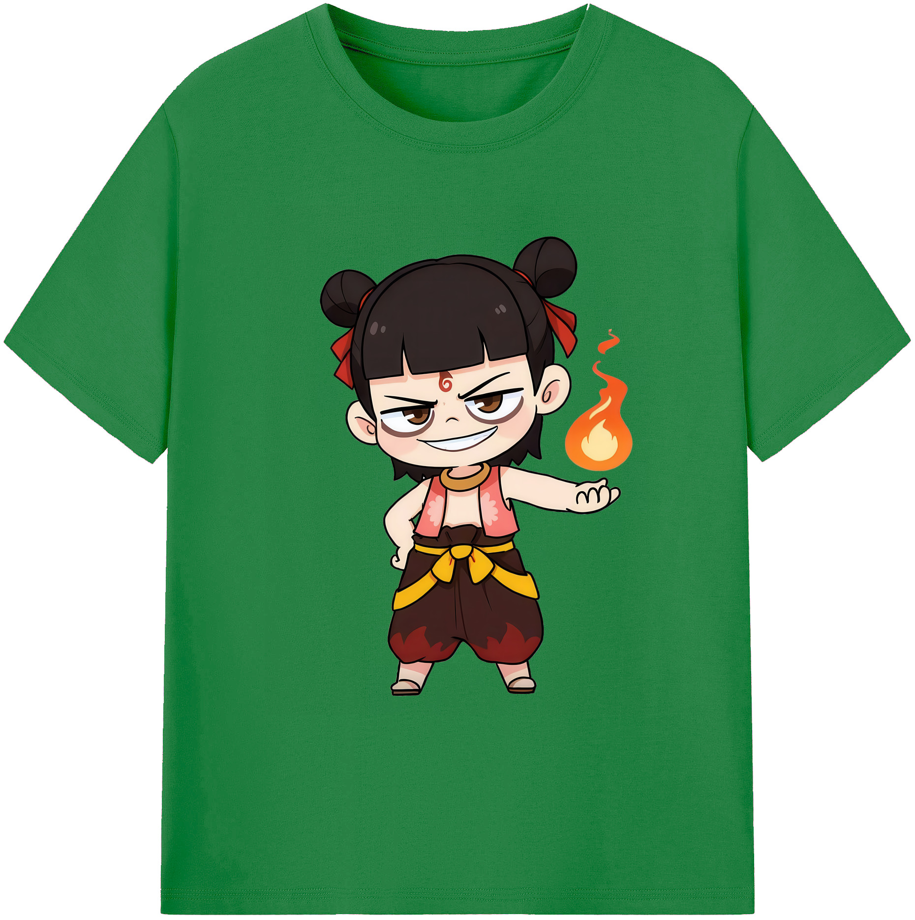 （画像用） Ne Zha 2 ナタ 魔童の大暴れ 綿100％ メンズ半袖Tシャツ｜肌触りやわらか＆通気性