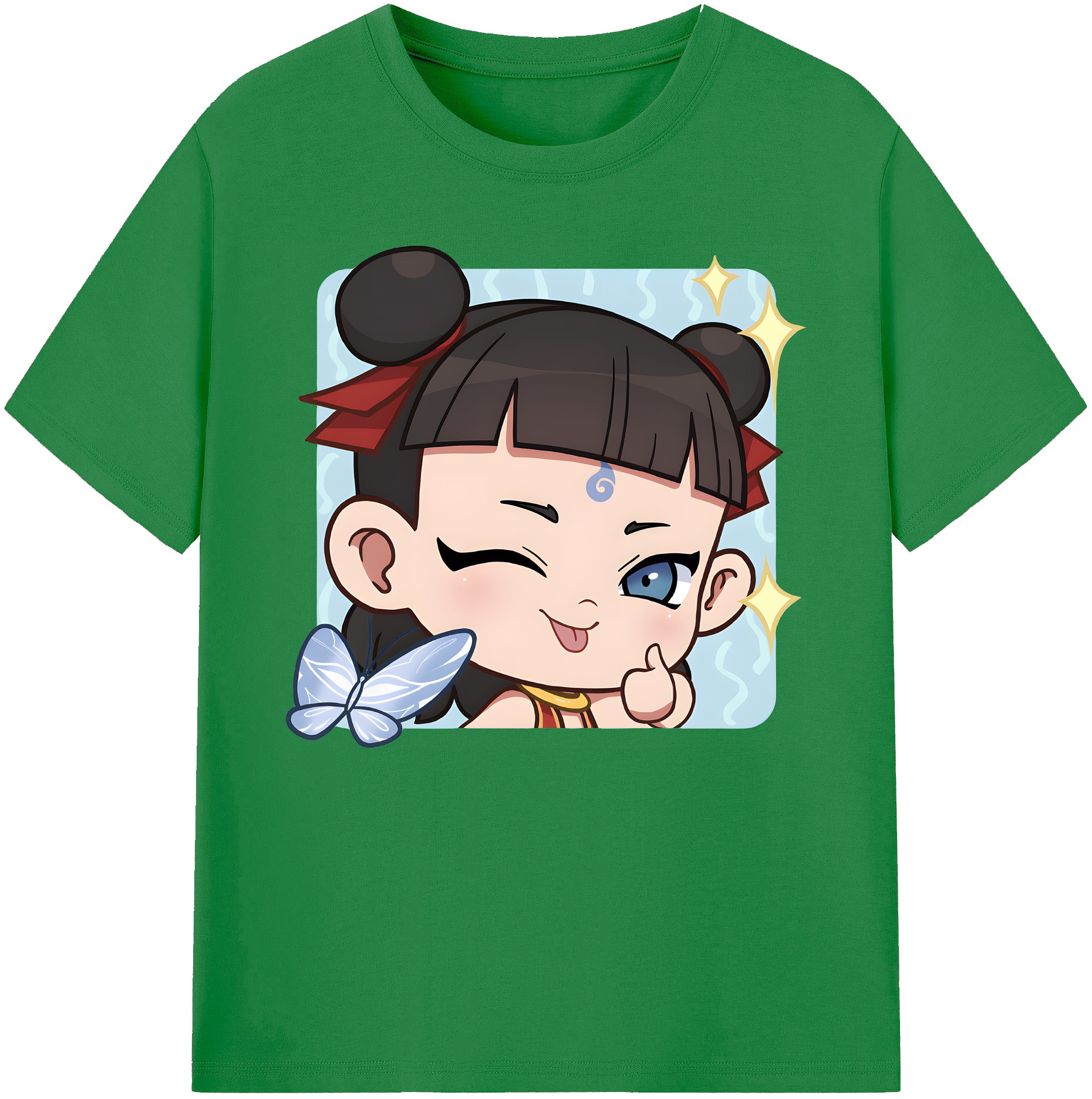 （画像用） Ne Zha 2 ナタ 魔童の大暴れ 綿100％ メンズ半袖Tシャツ｜肌触りやわらか＆通気性