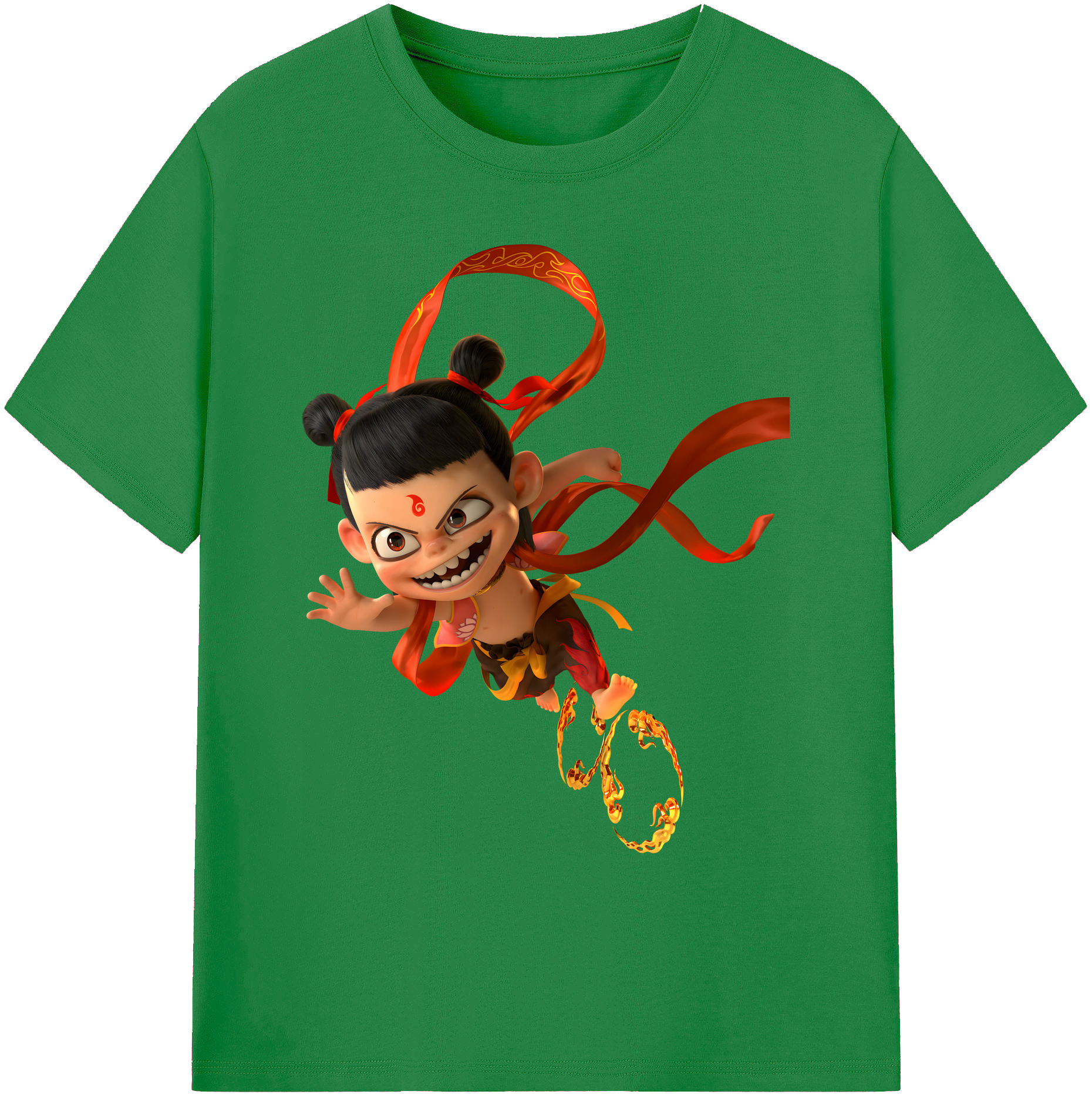 （画像用） Ne Zha 2 ナタ 魔童の大暴れ 綿100％ メンズ半袖Tシャツ｜肌触りやわらか＆通気性