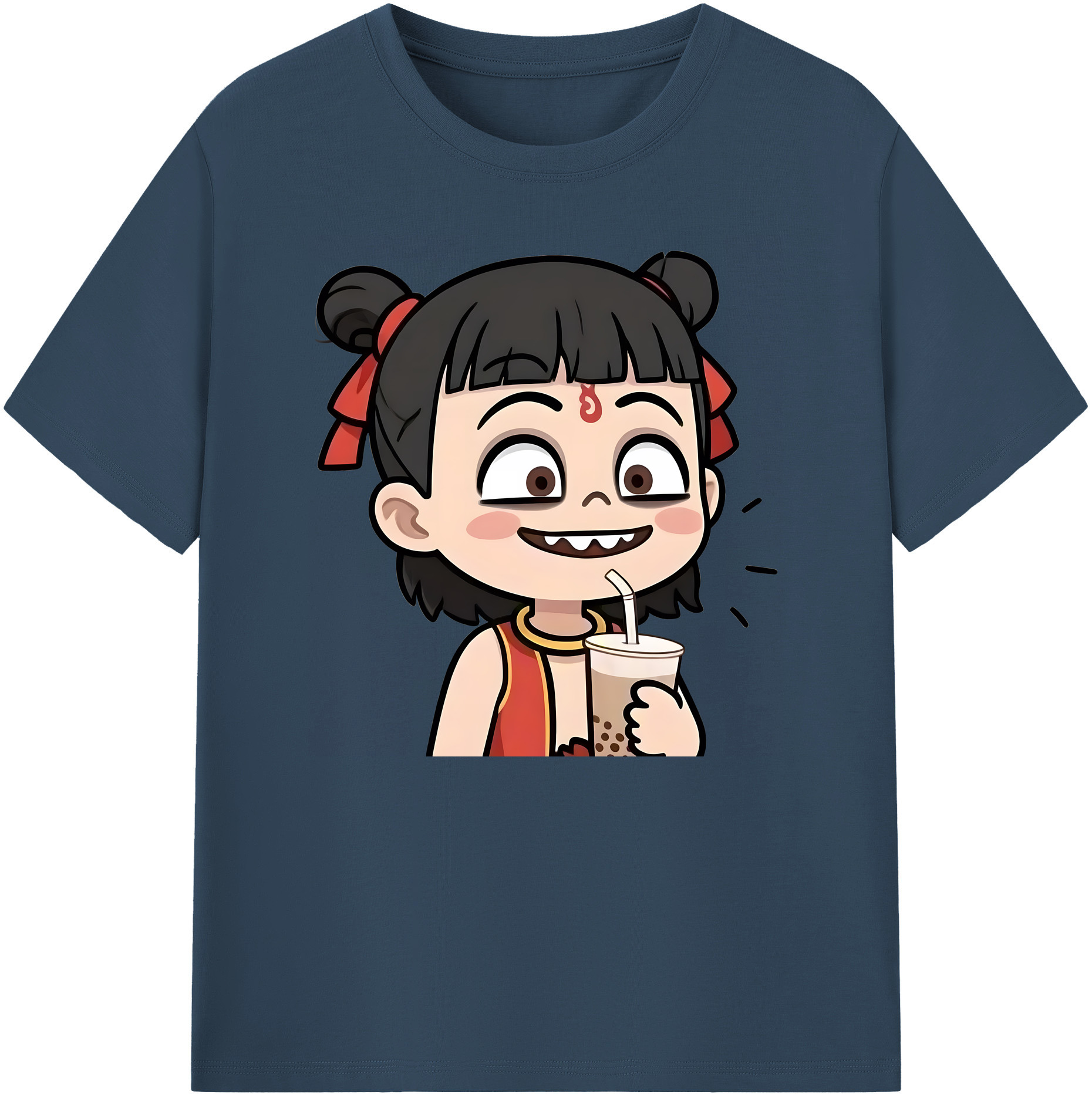 （画像用） Ne Zha 2 ナタ 魔童の大暴れ 綿100％ メンズ半袖Tシャツ｜肌触りやわらか＆通気性