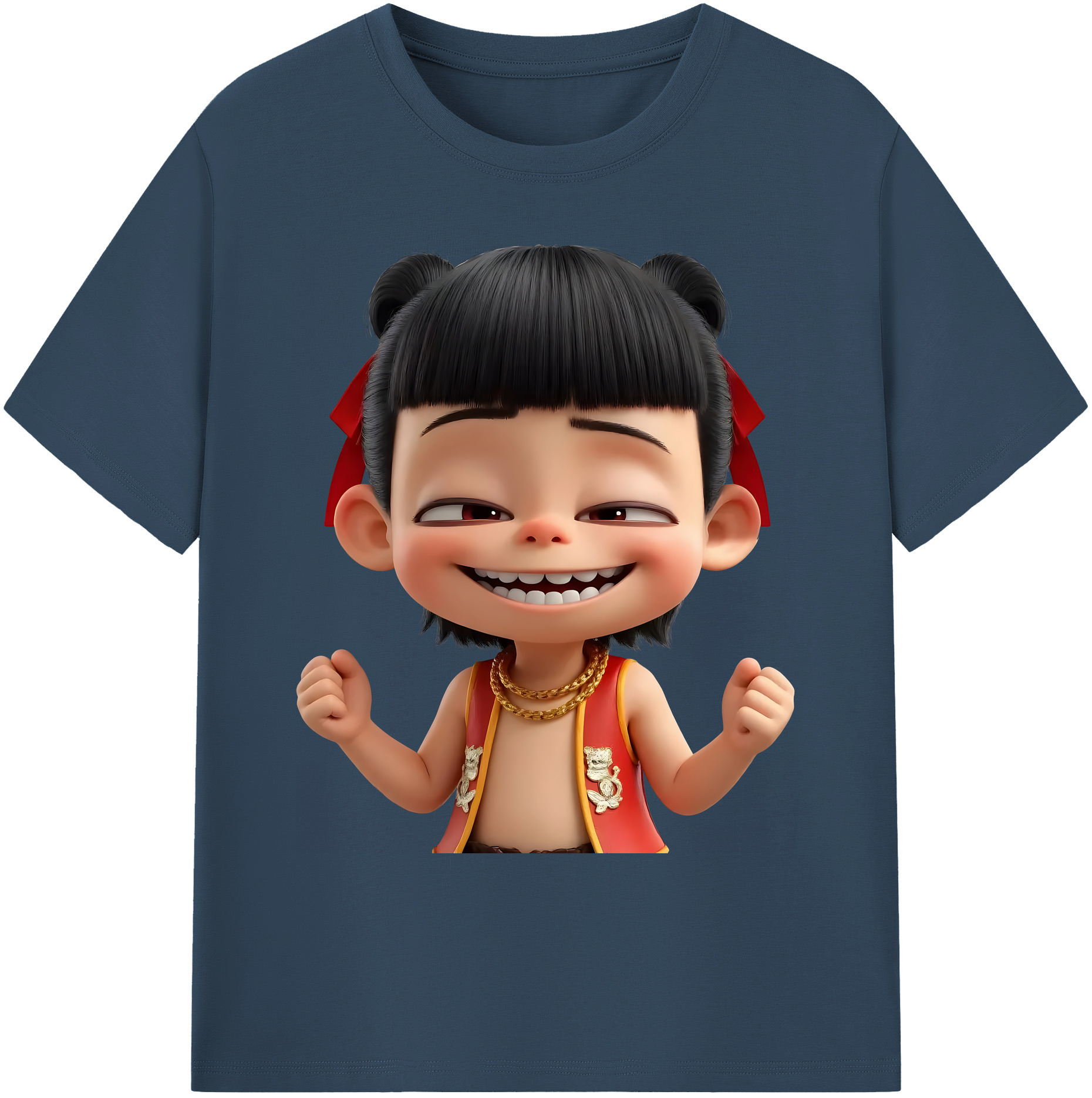 （画像用） Ne Zha 2 ナタ 魔童の大暴れ 綿100％ メンズ半袖Tシャツ｜肌触りやわらか＆通気性