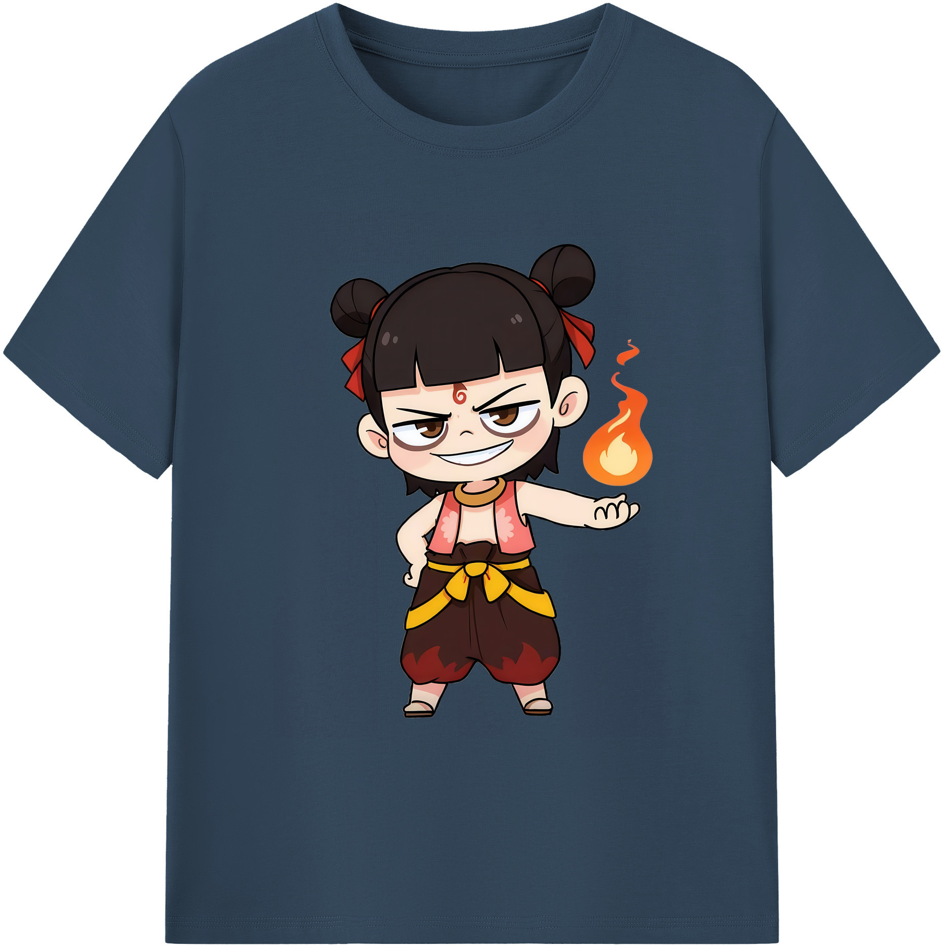 （画像用） Ne Zha 2 ナタ 魔童の大暴れ 綿100％ メンズ半袖Tシャツ｜肌触りやわらか＆通気性