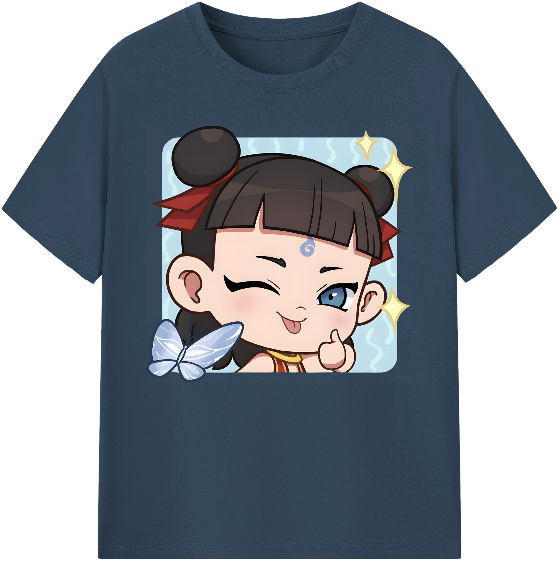 （画像用） Ne Zha 2 ナタ 魔童の大暴れ 綿100％ メンズ半袖Tシャツ｜肌触りやわらか＆通気性