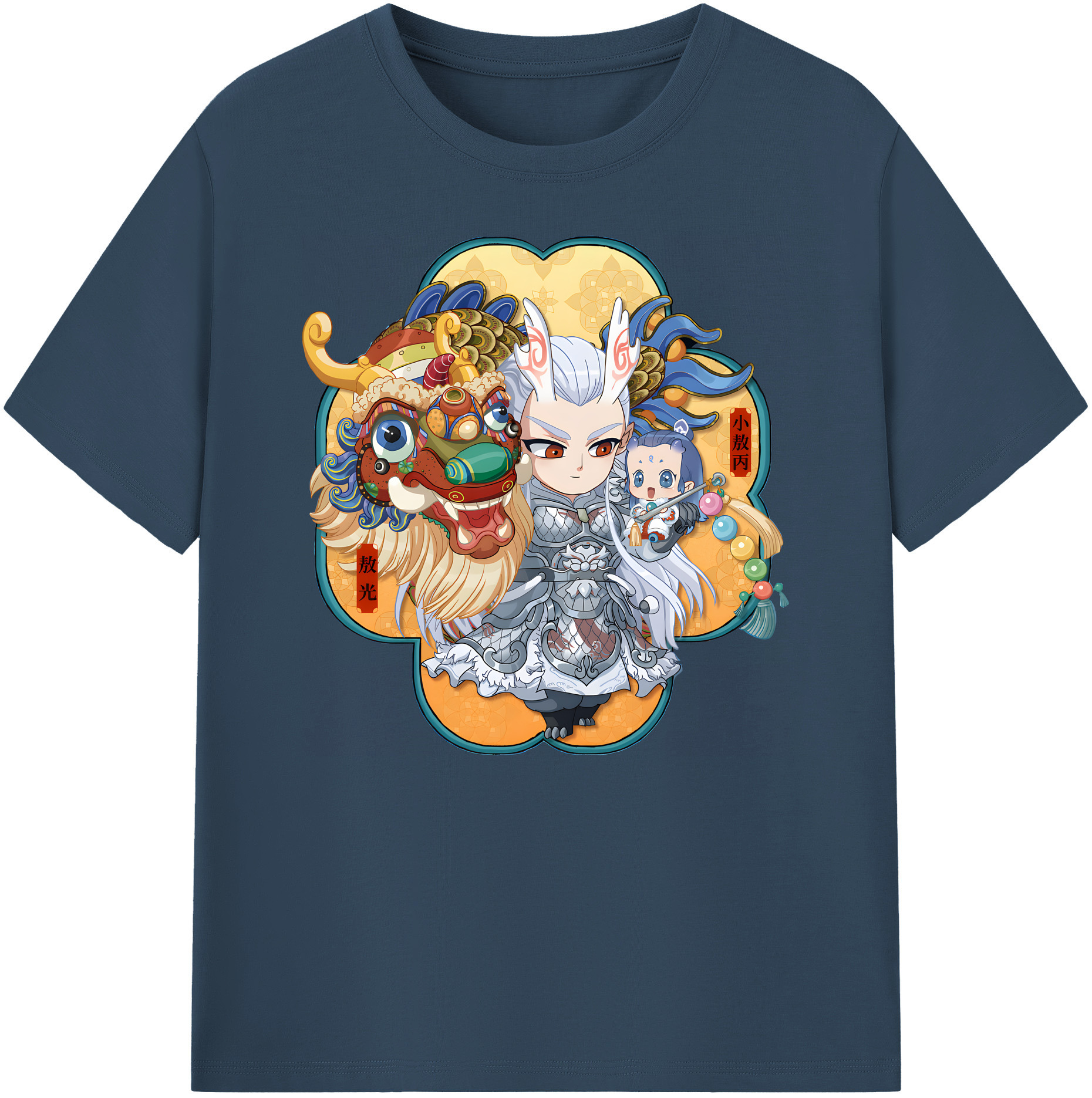 （画像用） Ne Zha 2 ナタ 魔童の大暴れ 綿100％ メンズ半袖Tシャツ｜肌触りやわらか＆通気性
