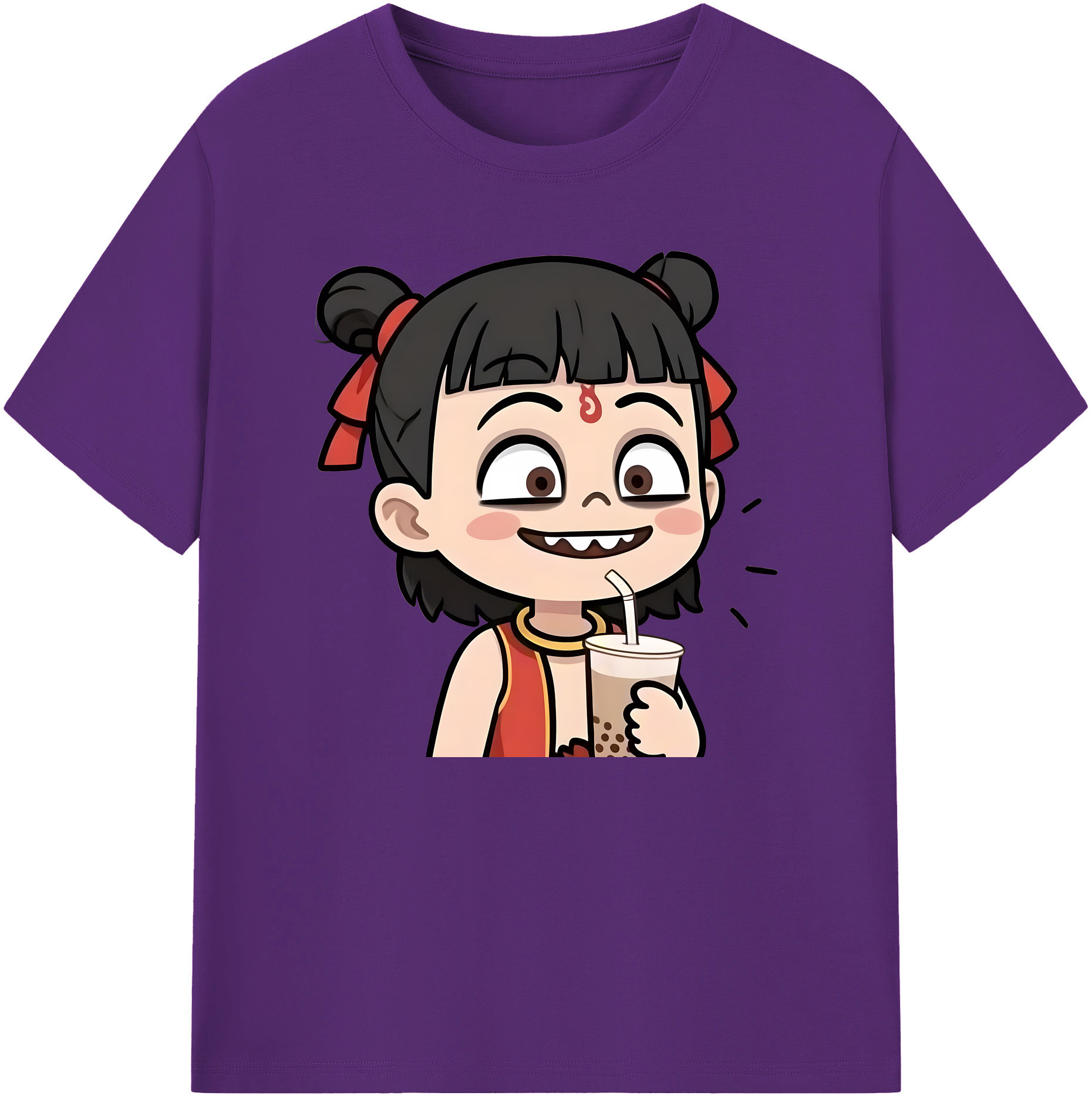 （画像用） Ne Zha 2 ナタ 魔童の大暴れ 綿100％ メンズ半袖Tシャツ｜肌触りやわらか＆通気性