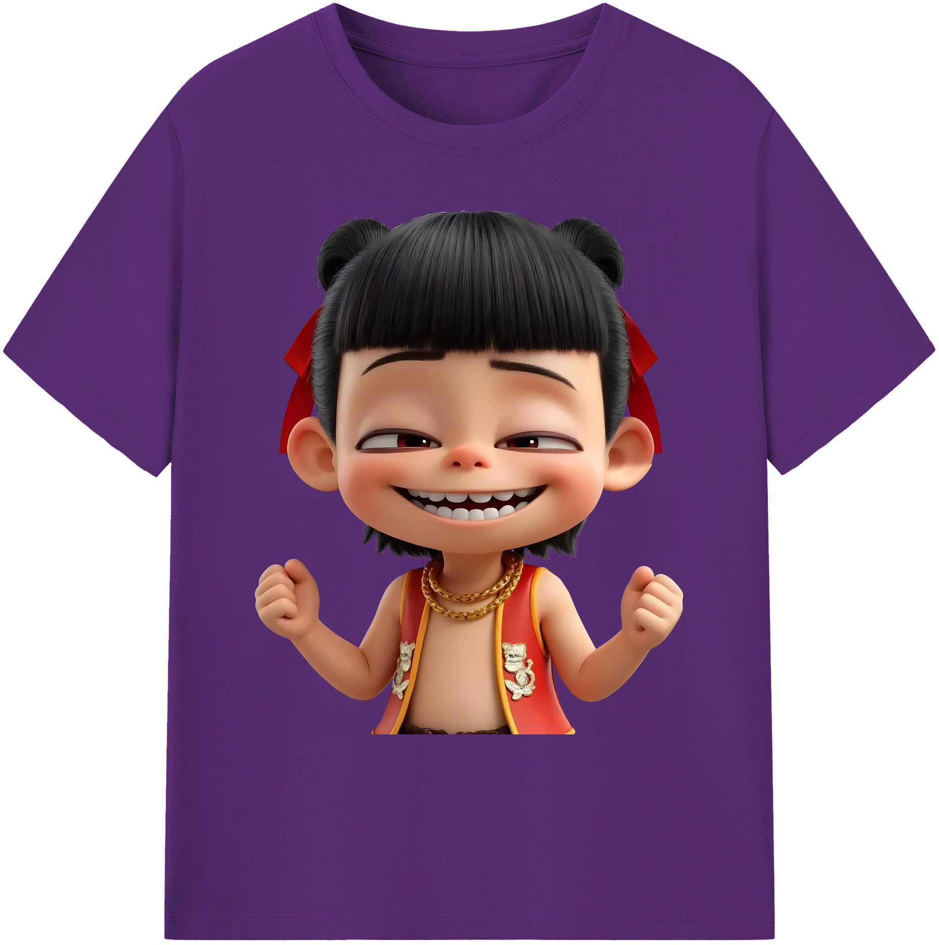 （画像用） Ne Zha 2 ナタ 魔童の大暴れ 綿100％ メンズ半袖Tシャツ｜肌触りやわらか＆通気性