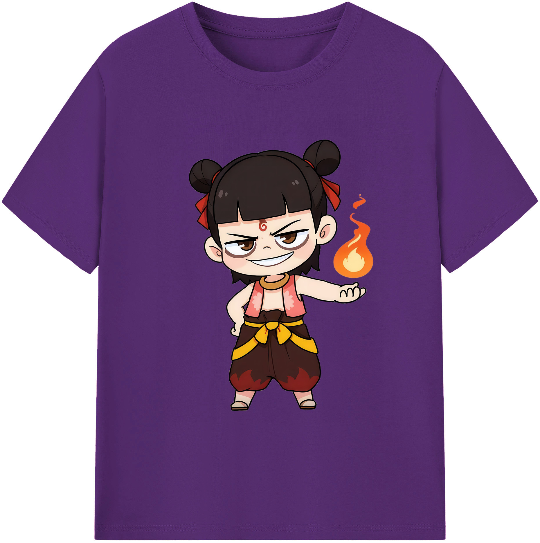 （画像用） Ne Zha 2 ナタ 魔童の大暴れ 綿100％ メンズ半袖Tシャツ｜肌触りやわらか＆通気性