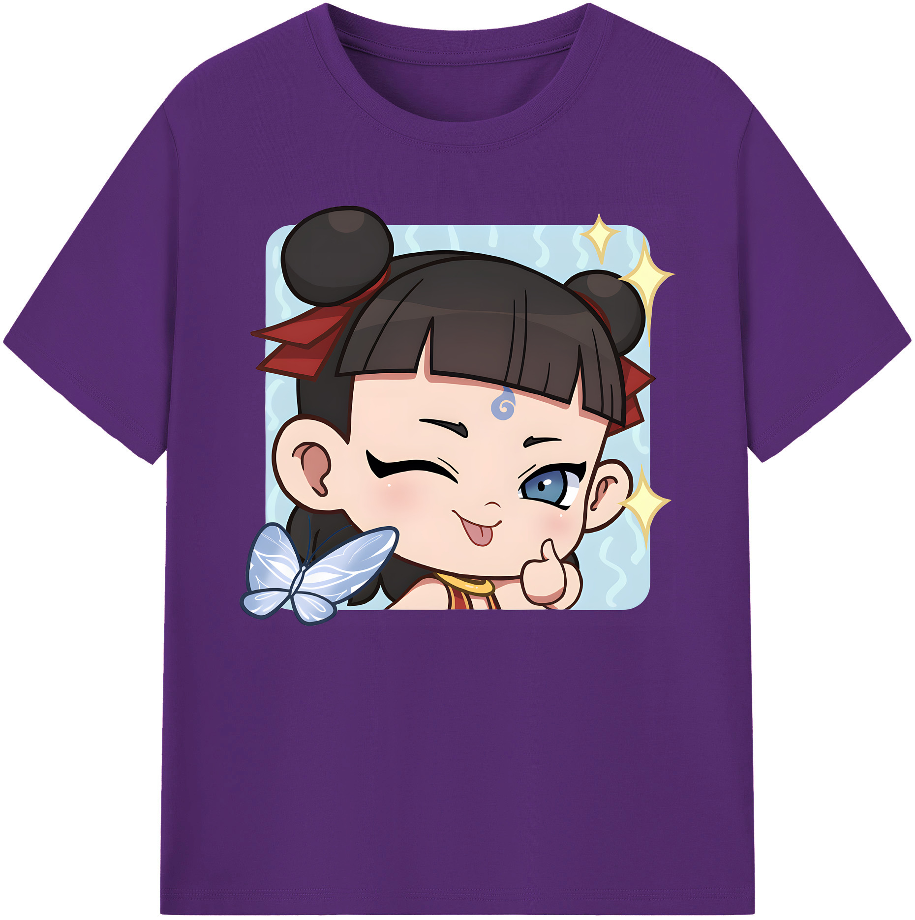 （画像用） Ne Zha 2 ナタ 魔童の大暴れ 綿100％ メンズ半袖Tシャツ｜肌触りやわらか＆通気性