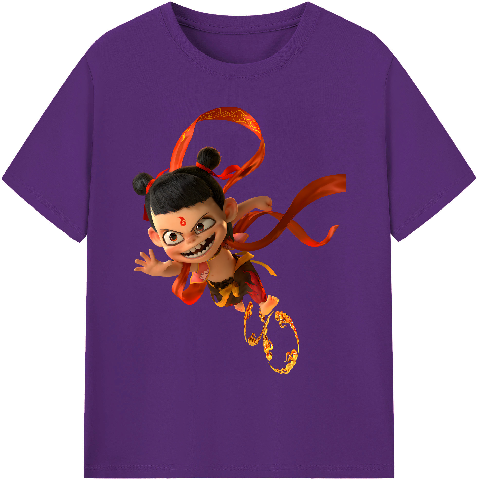 （画像用） Ne Zha 2 ナタ 魔童の大暴れ 綿100％ メンズ半袖Tシャツ｜肌触りやわらか＆通気性