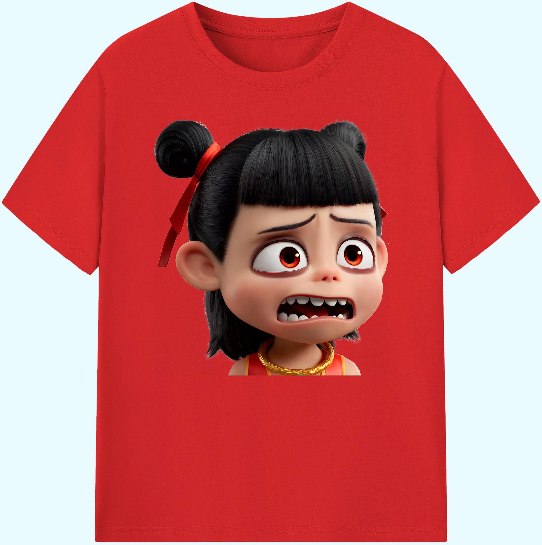 （画像用） Ne Zha 2 ナタ 魔童の大暴れ 綿100％ メンズ半袖Tシャツ｜肌触りやわらか＆通気性