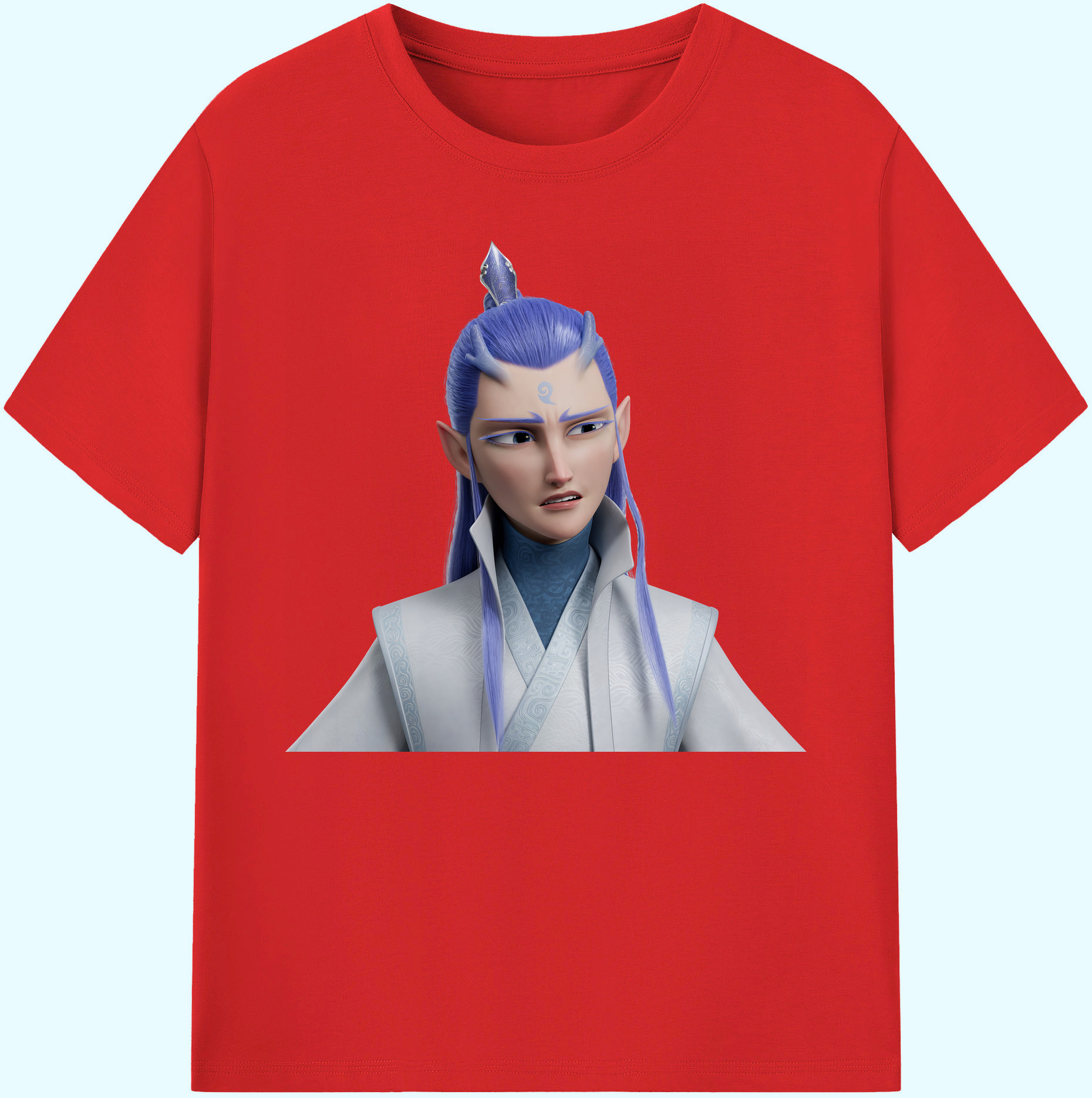 （画像用） Ne Zha 2 ナタ 魔童の大暴れ 綿100％ メンズ半袖Tシャツ｜肌触りやわらか＆通気性