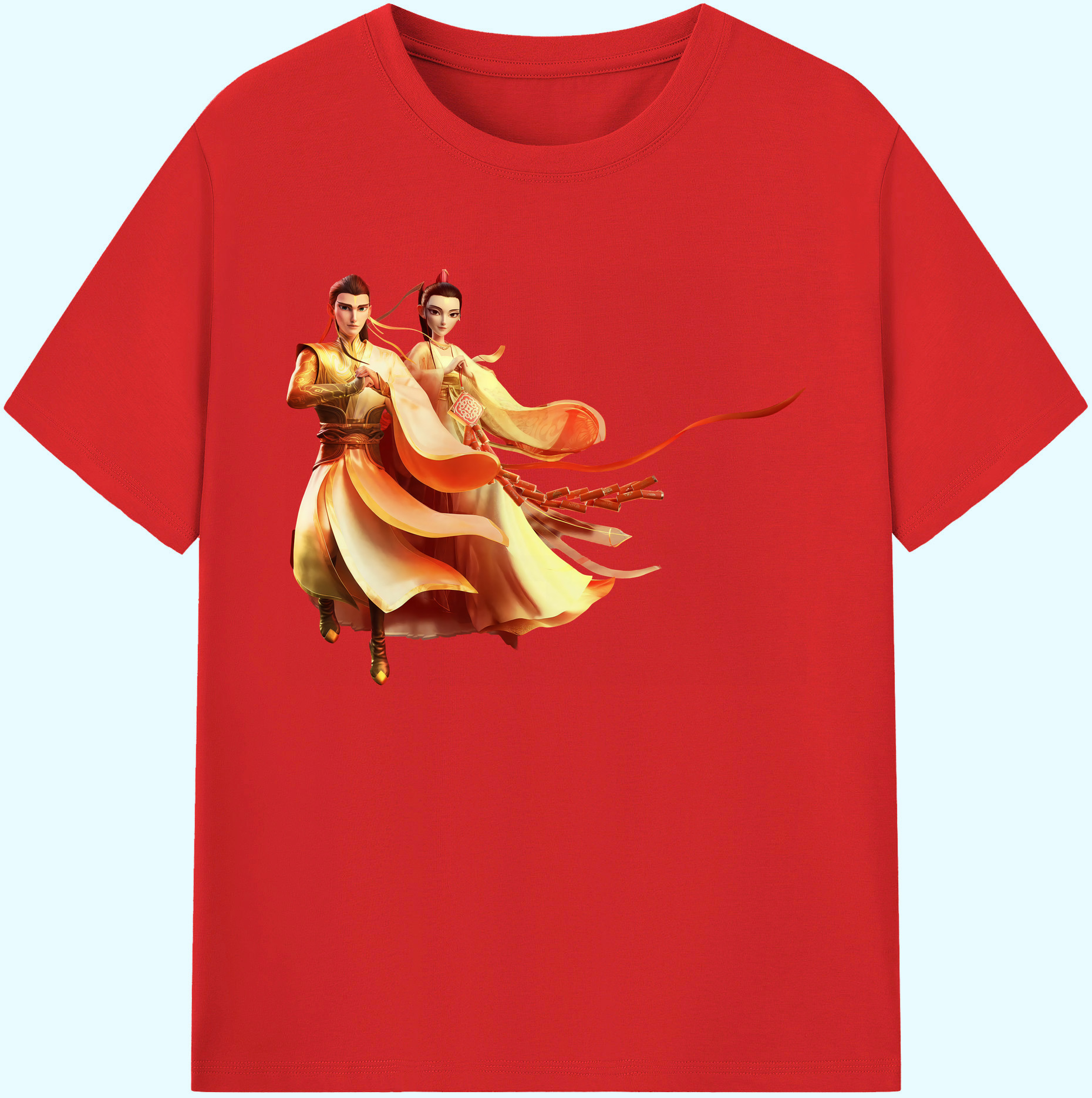 （画像用） Ne Zha 2 ナタ 魔童の大暴れ 綿100％ メンズ半袖Tシャツ｜肌触りやわらか＆通気性