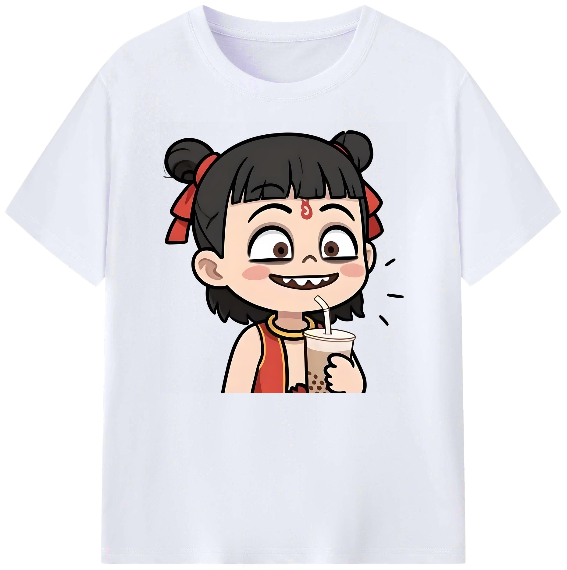 （画像用） Ne Zha 2 ナタ 魔童の大暴れ 綿100％ メンズ半袖Tシャツ｜肌触りやわらか＆通気性