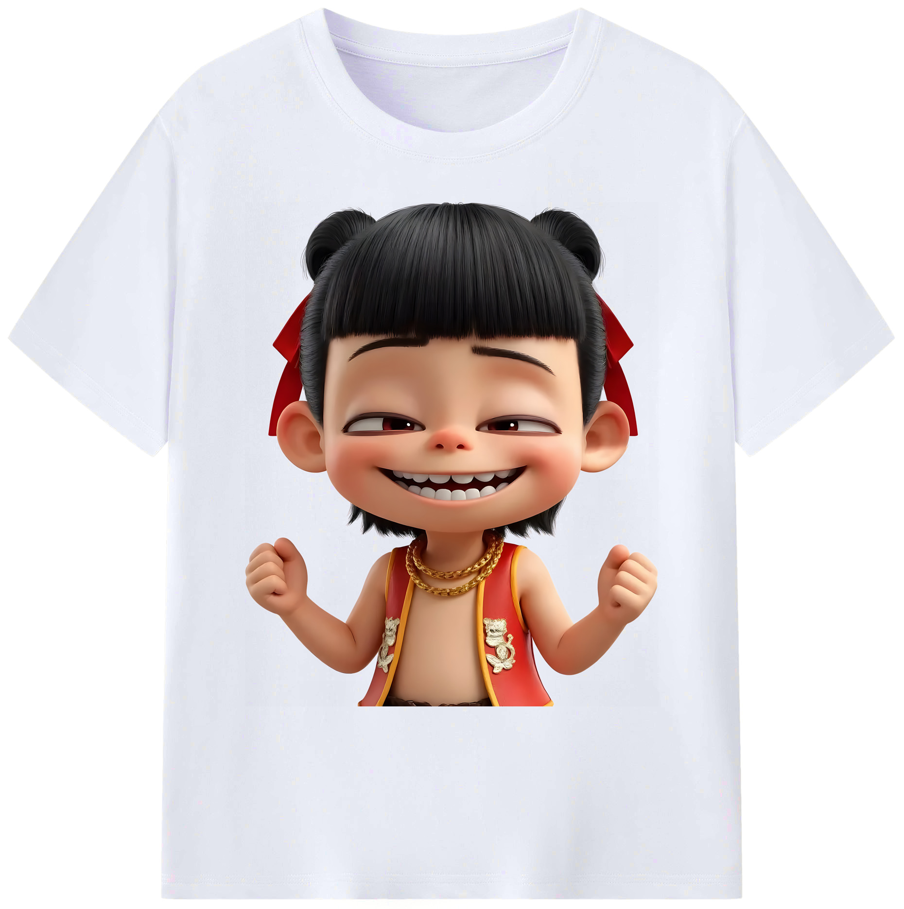 （画像用） Ne Zha 2 ナタ 魔童の大暴れ 綿100％ メンズ半袖Tシャツ｜肌触りやわらか＆通気性