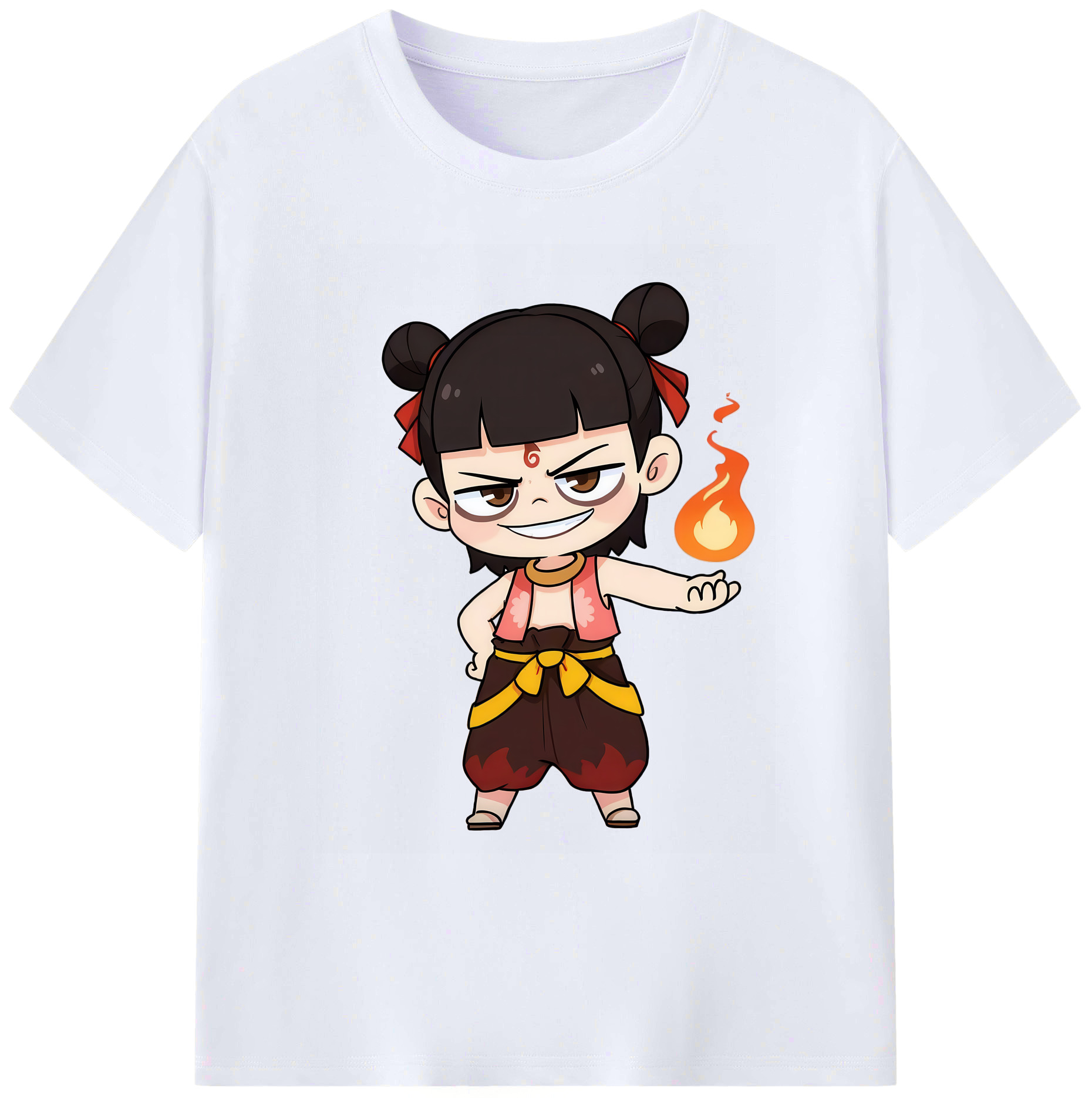 （画像用） Ne Zha 2 ナタ 魔童の大暴れ 綿100％ メンズ半袖Tシャツ｜肌触りやわらか＆通気性