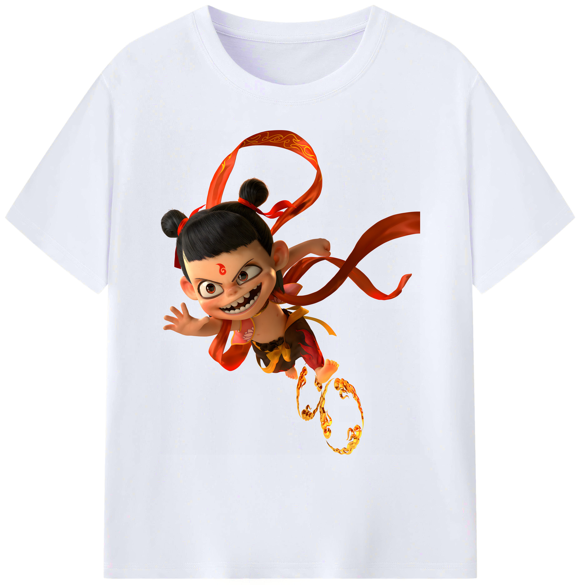 （画像用） Ne Zha 2 ナタ 魔童の大暴れ 綿100％ メンズ半袖Tシャツ｜肌触りやわらか＆通気性