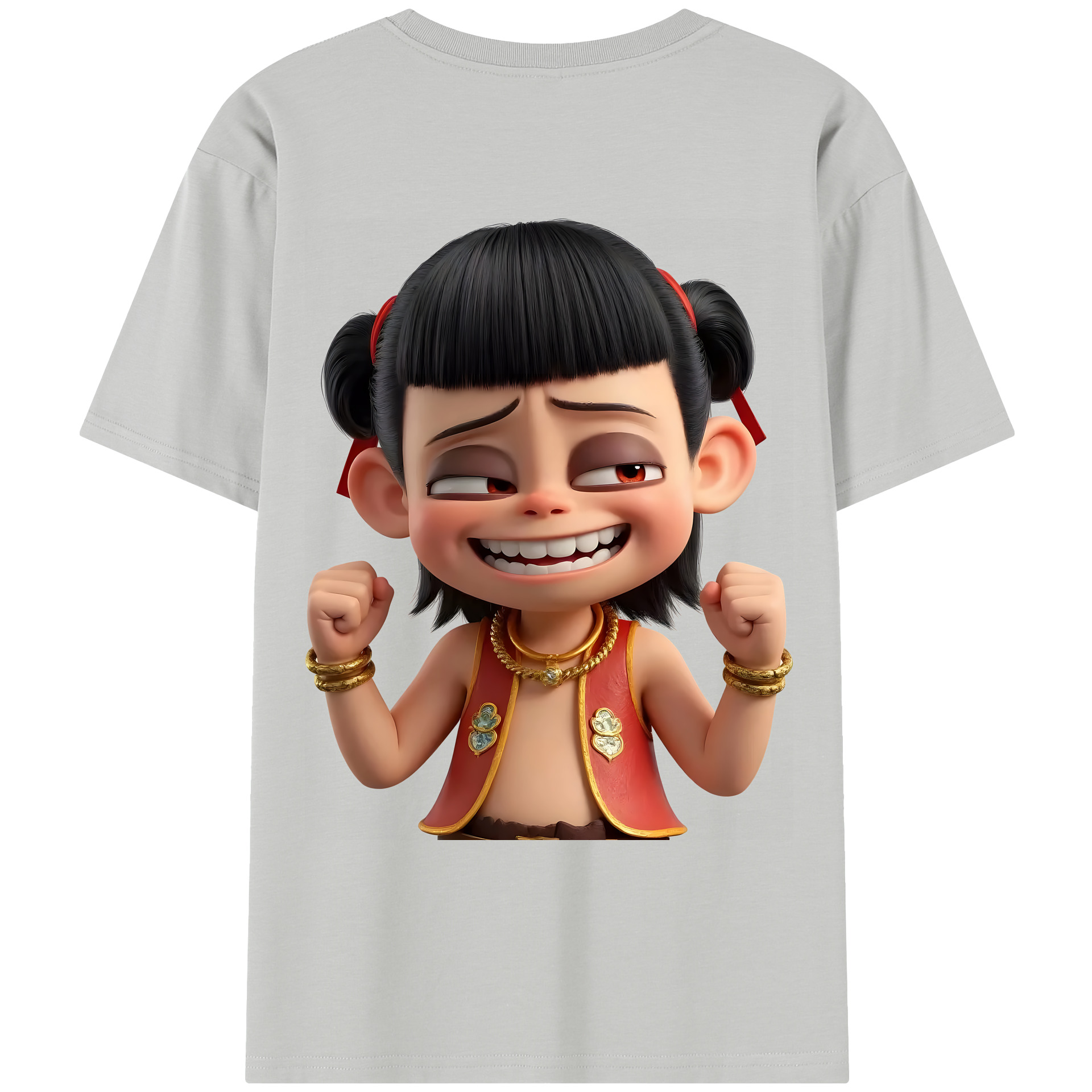 （画像用） Ne Zha 2 ナタ 魔童の大暴れ レディース半袖Tシャツ(バックプリント)