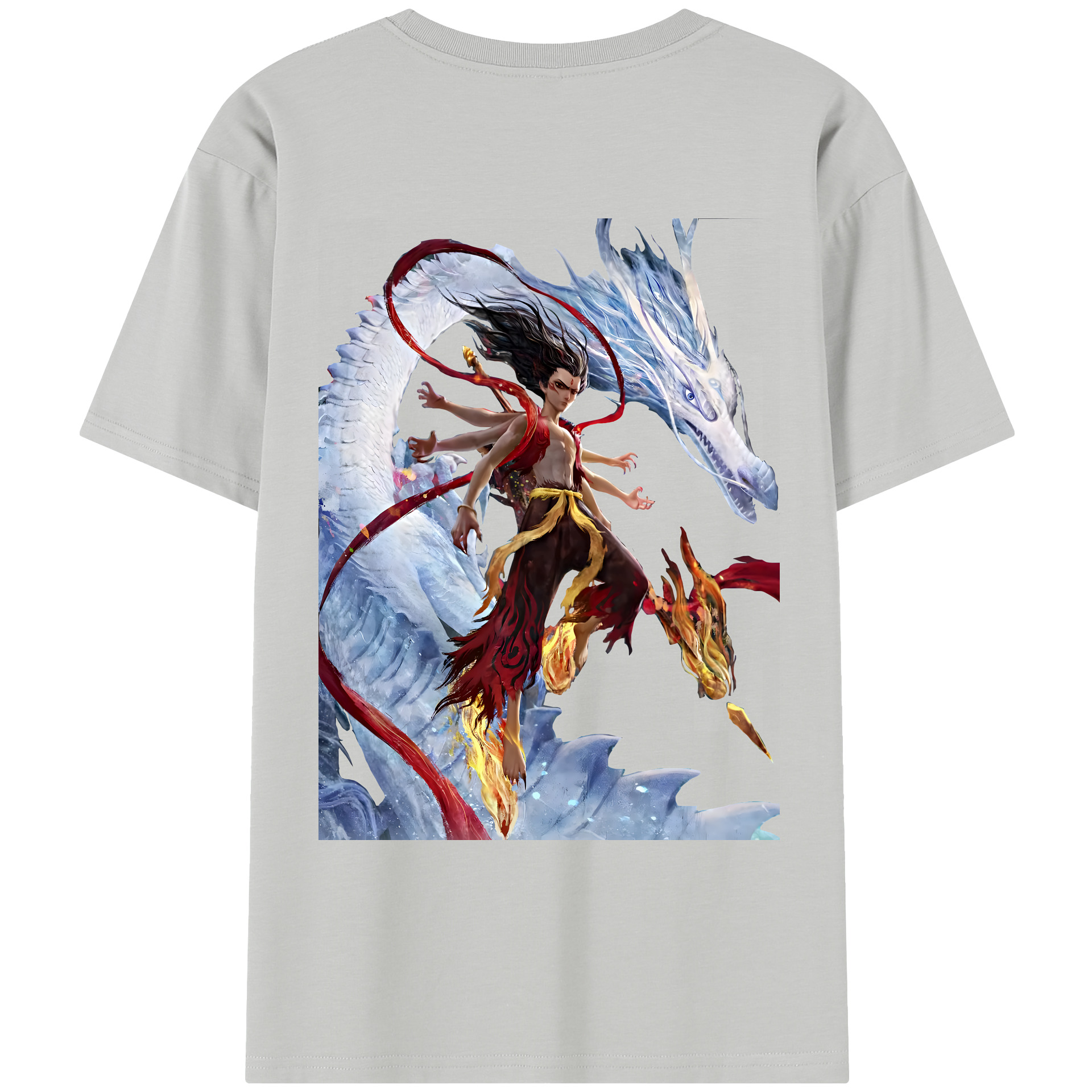 （画像用） Ne Zha 2 ナタ 魔童の大暴れ レディース半袖Tシャツ(バックプリント)