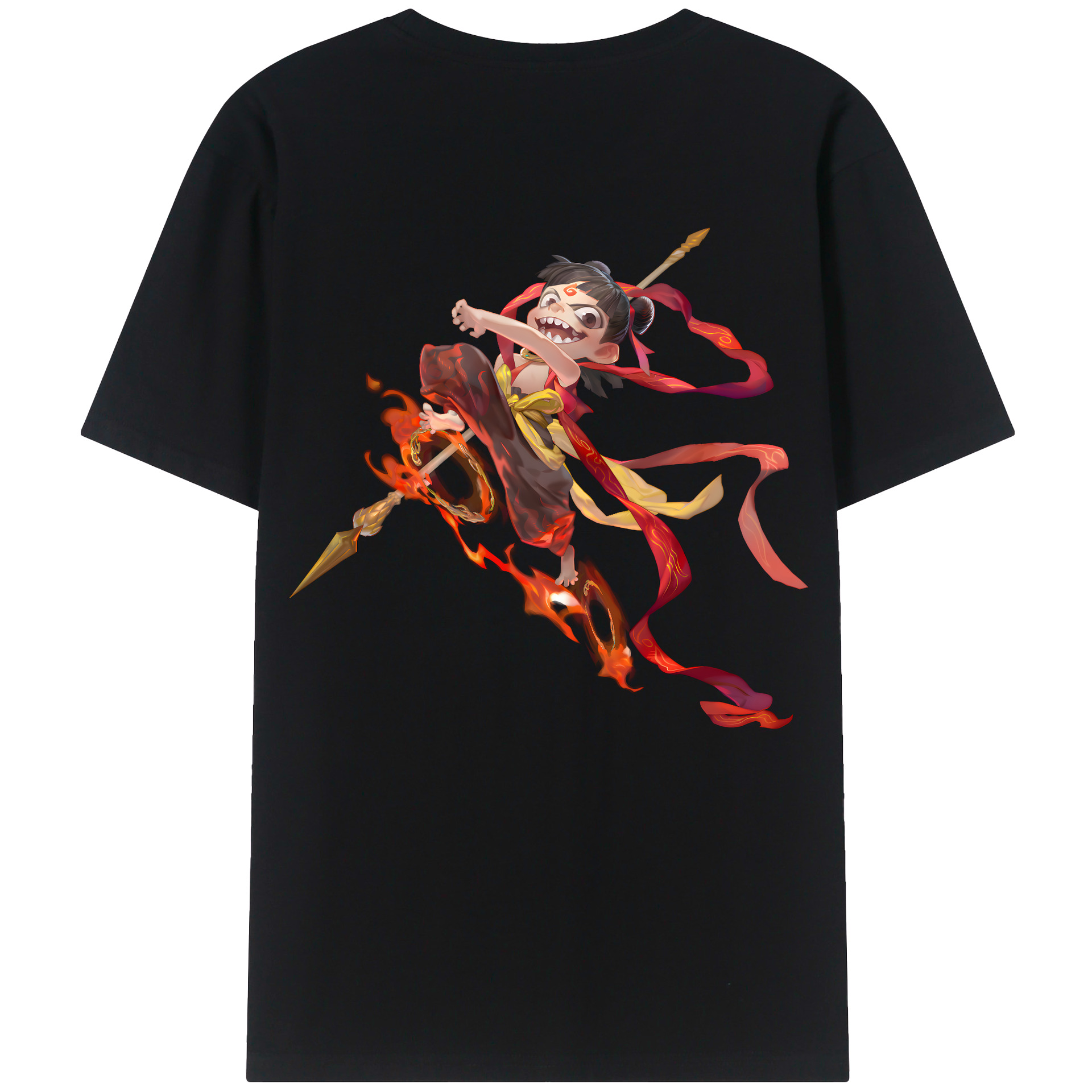 （画像用） Ne Zha 2 ナタ 魔童の大暴れ レディース半袖Tシャツ(バックプリント)