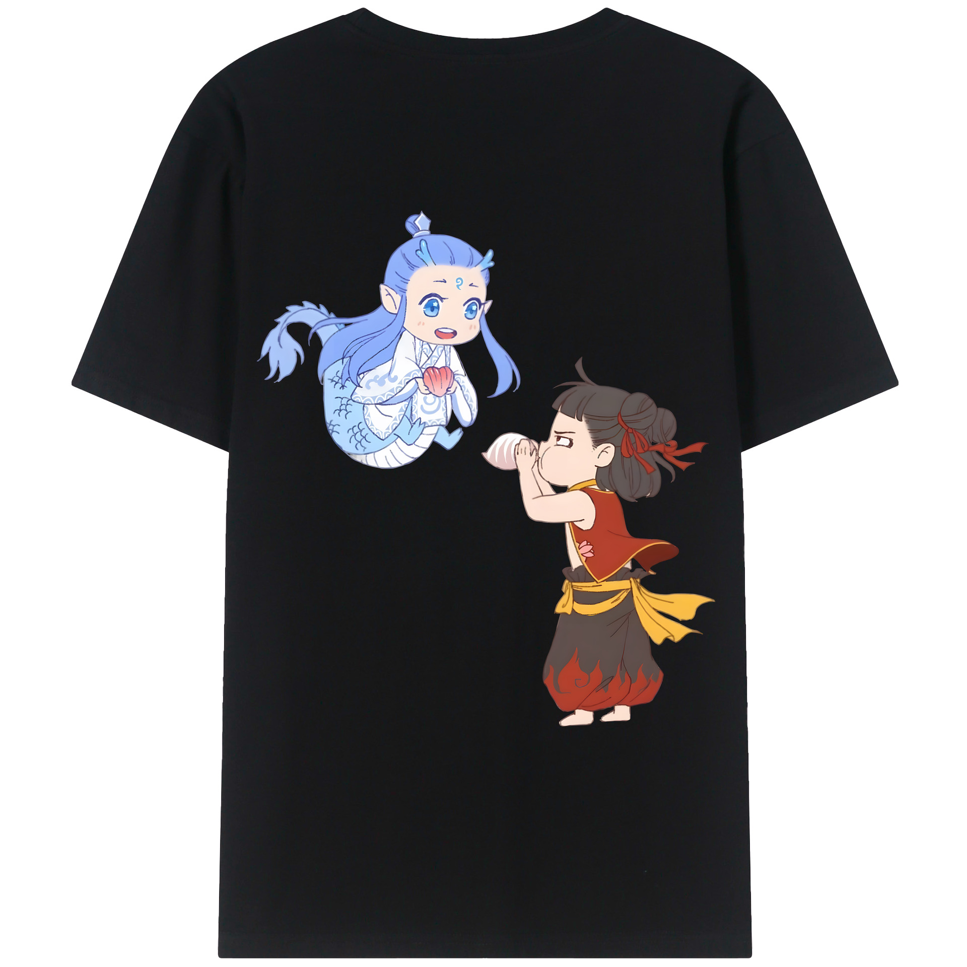（画像用） Ne Zha 2 ナタ 魔童の大暴れ レディース半袖Tシャツ(バックプリント)