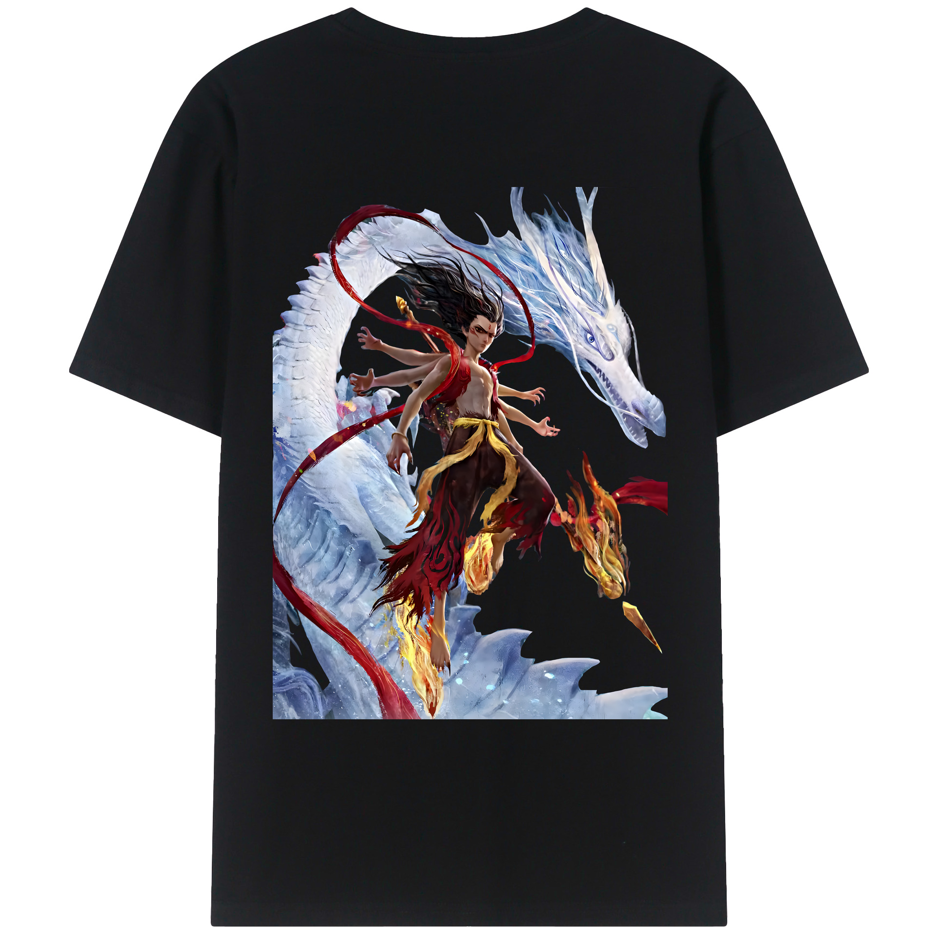 （画像用） Ne Zha 2 ナタ 魔童の大暴れ レディース半袖Tシャツ(バックプリント)