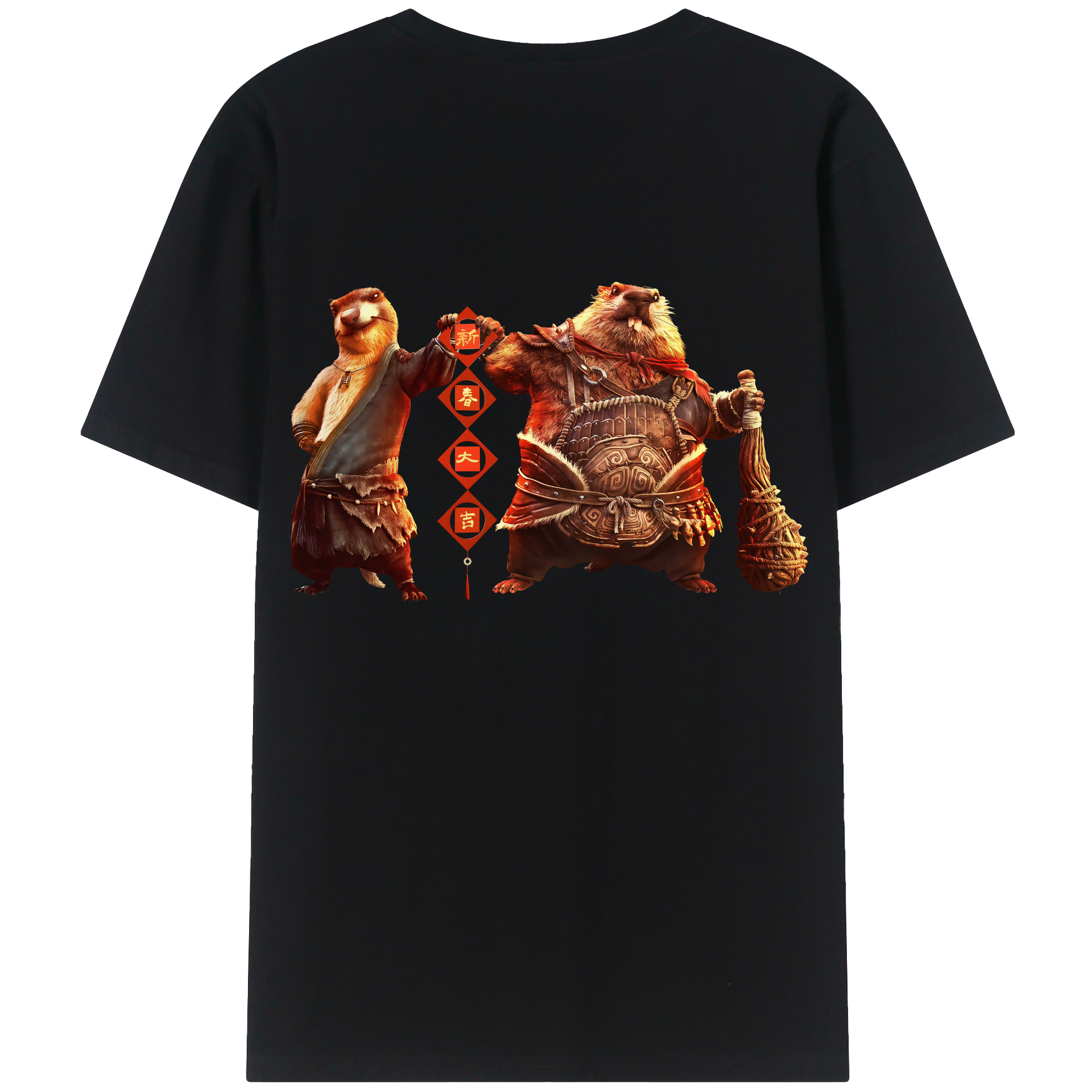 （画像用） Ne Zha 2 ナタ 魔童の大暴れ レディース半袖Tシャツ(バックプリント)