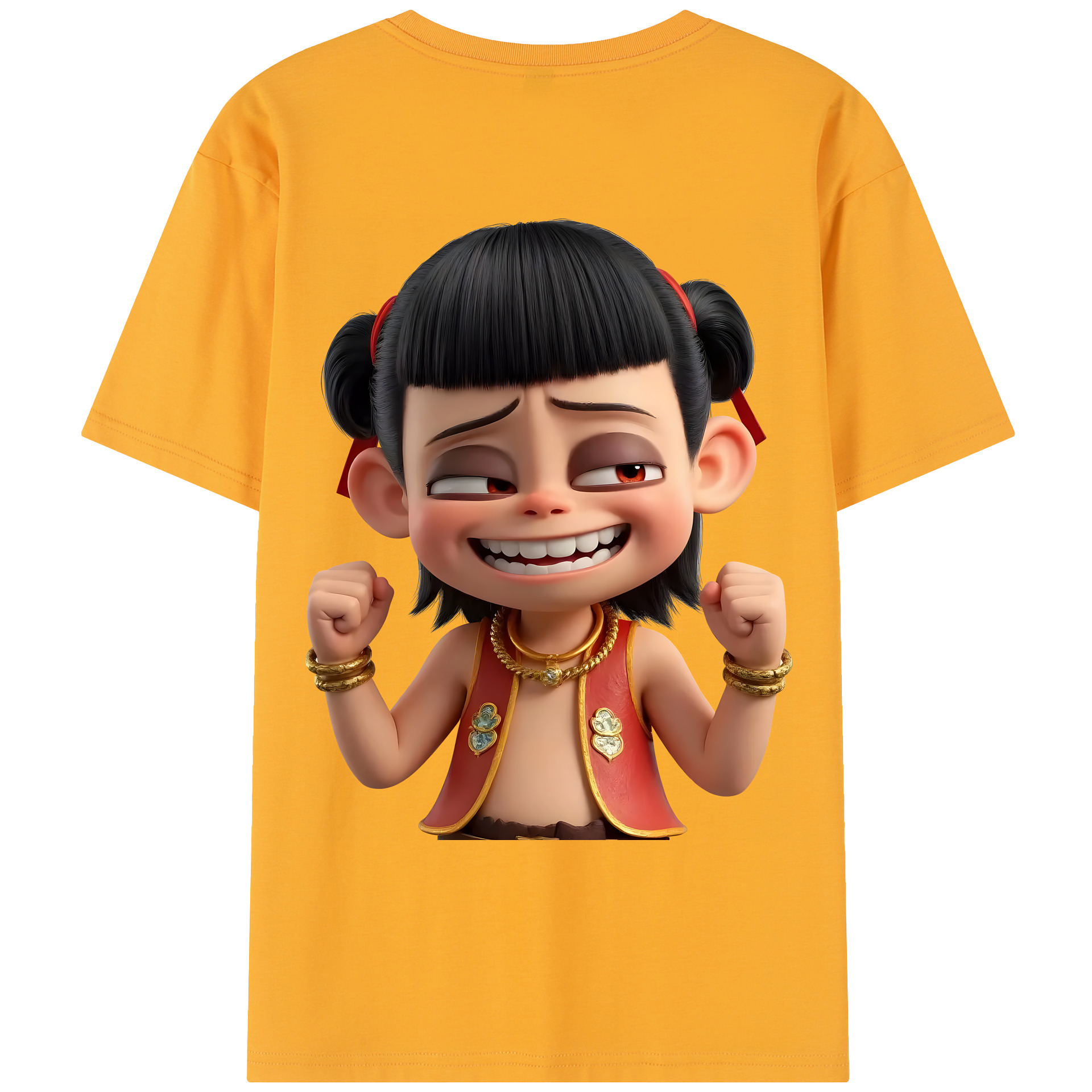 （画像用） Ne Zha 2 ナタ 魔童の大暴れ レディース半袖Tシャツ(バックプリント)