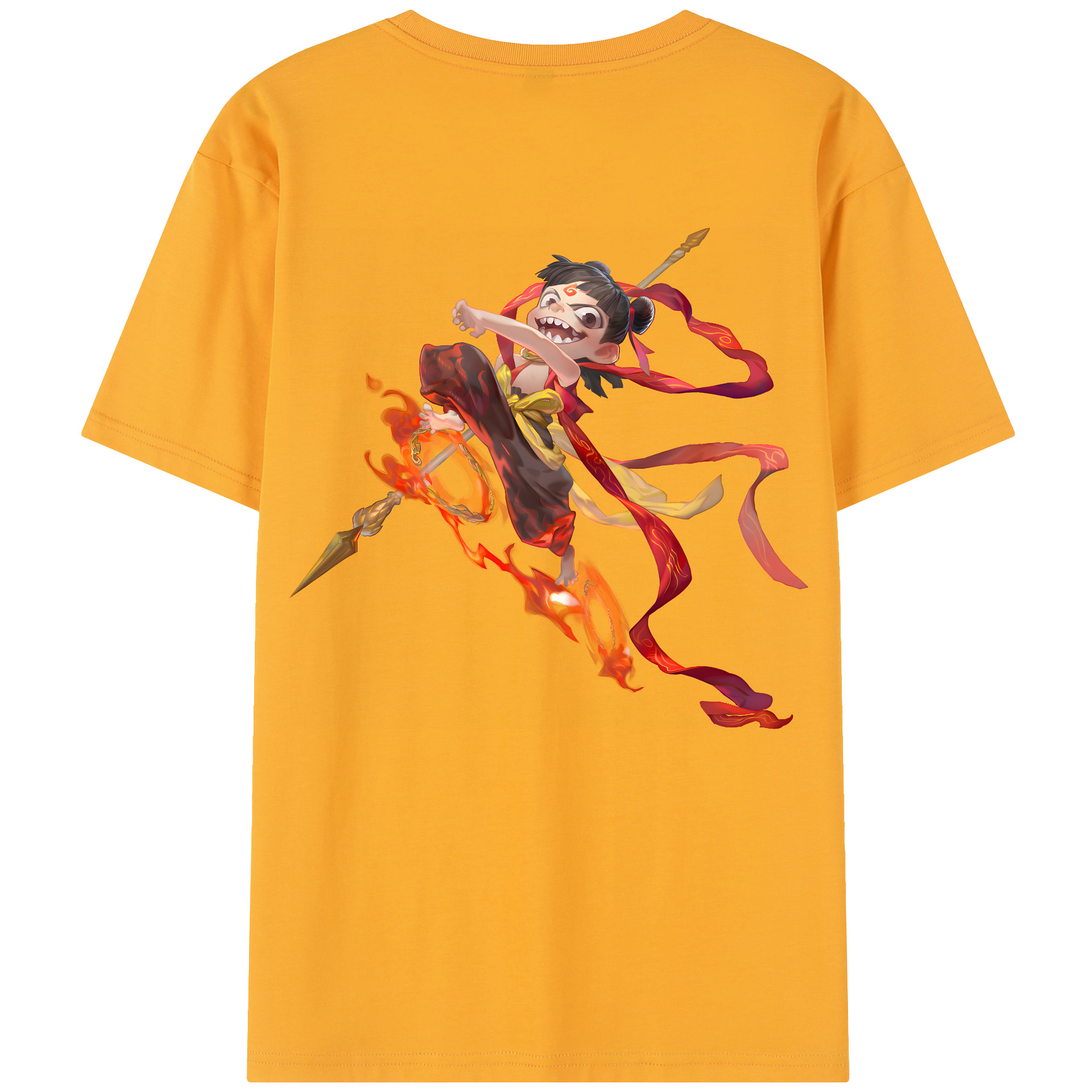 （画像用） Ne Zha 2 ナタ 魔童の大暴れ レディース半袖Tシャツ(バックプリント)