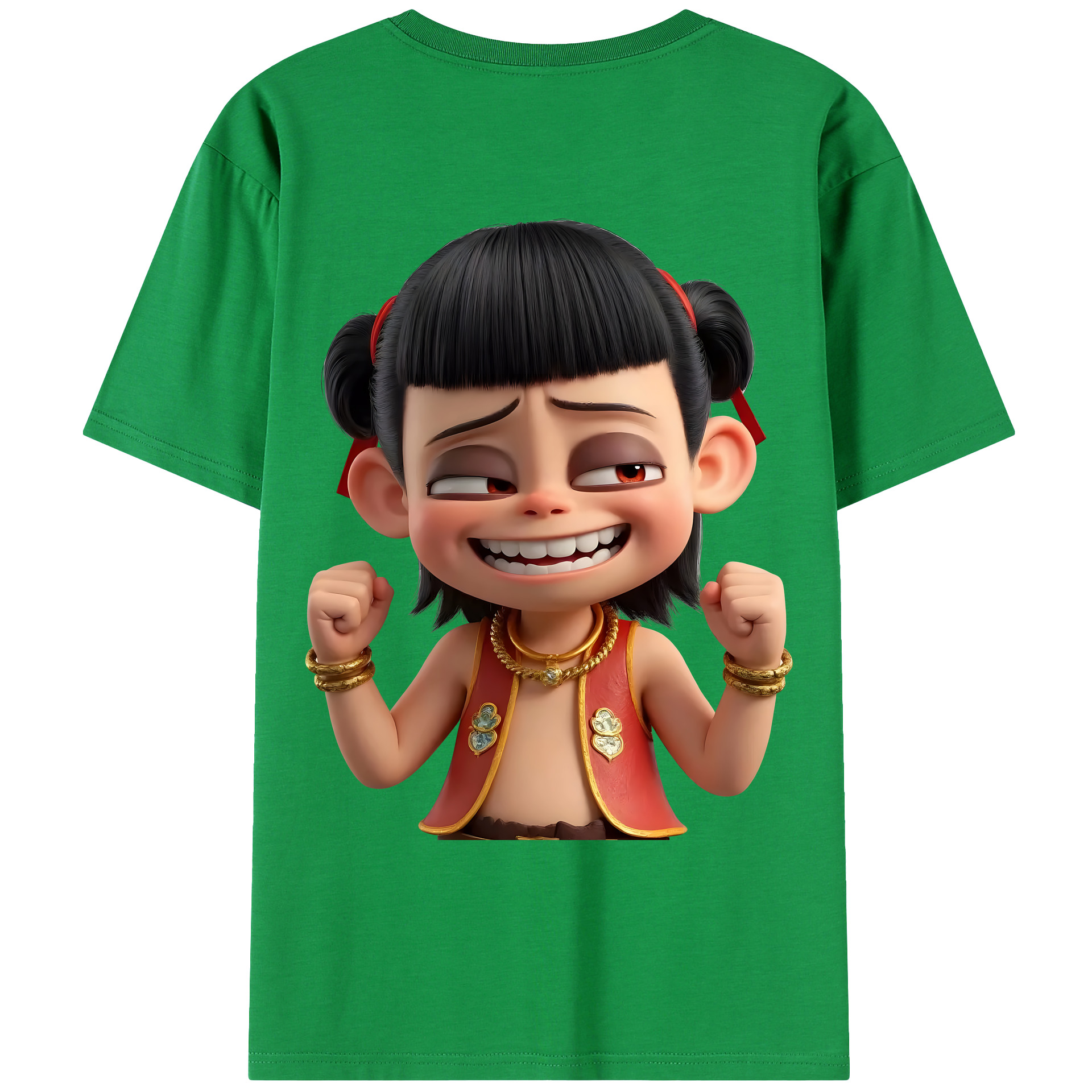 （画像用） Ne Zha 2 ナタ 魔童の大暴れ レディース半袖Tシャツ(バックプリント)
