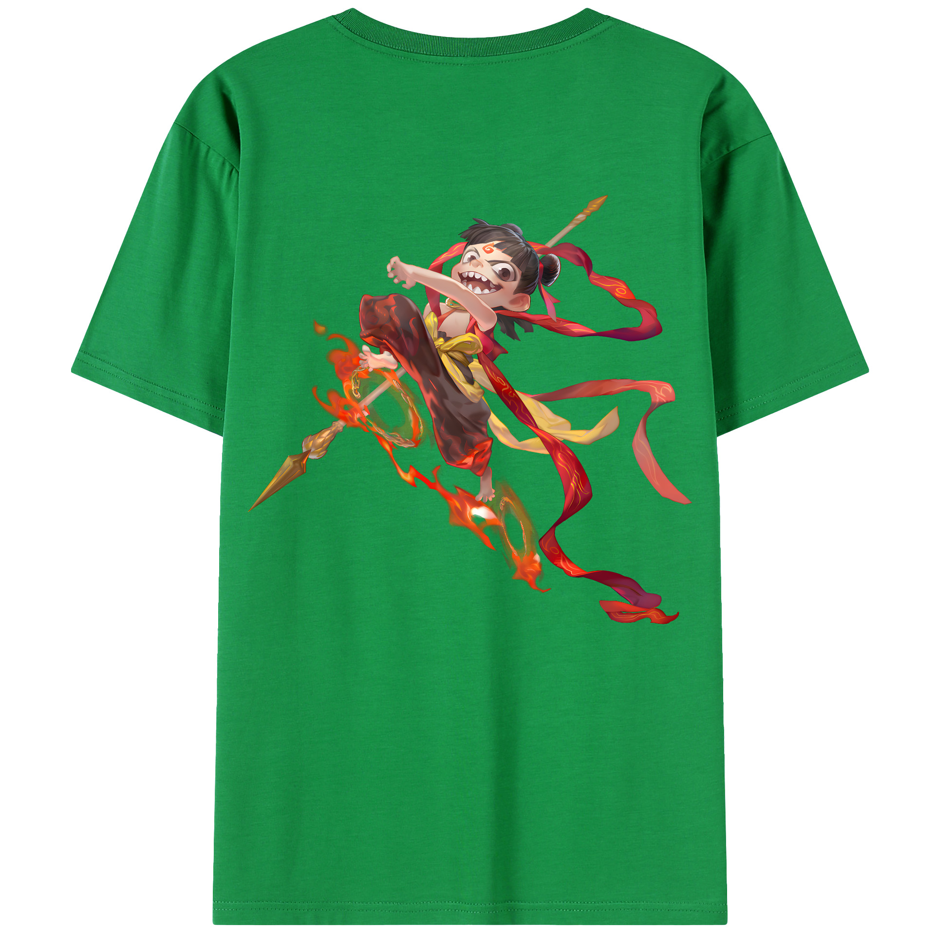 （画像用） Ne Zha 2 ナタ 魔童の大暴れ レディース半袖Tシャツ(バックプリント)