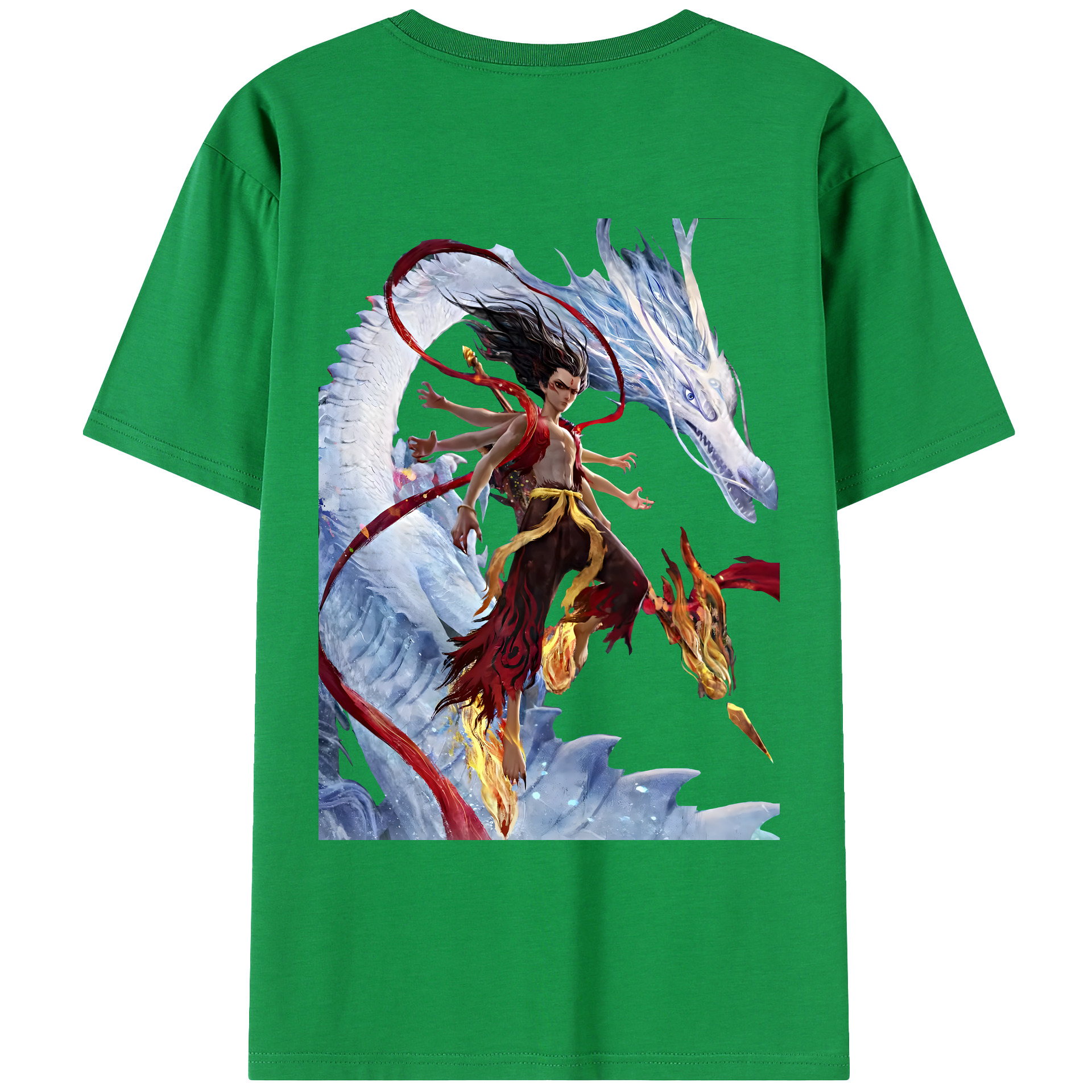 （画像用） Ne Zha 2 ナタ 魔童の大暴れ レディース半袖Tシャツ(バックプリント)