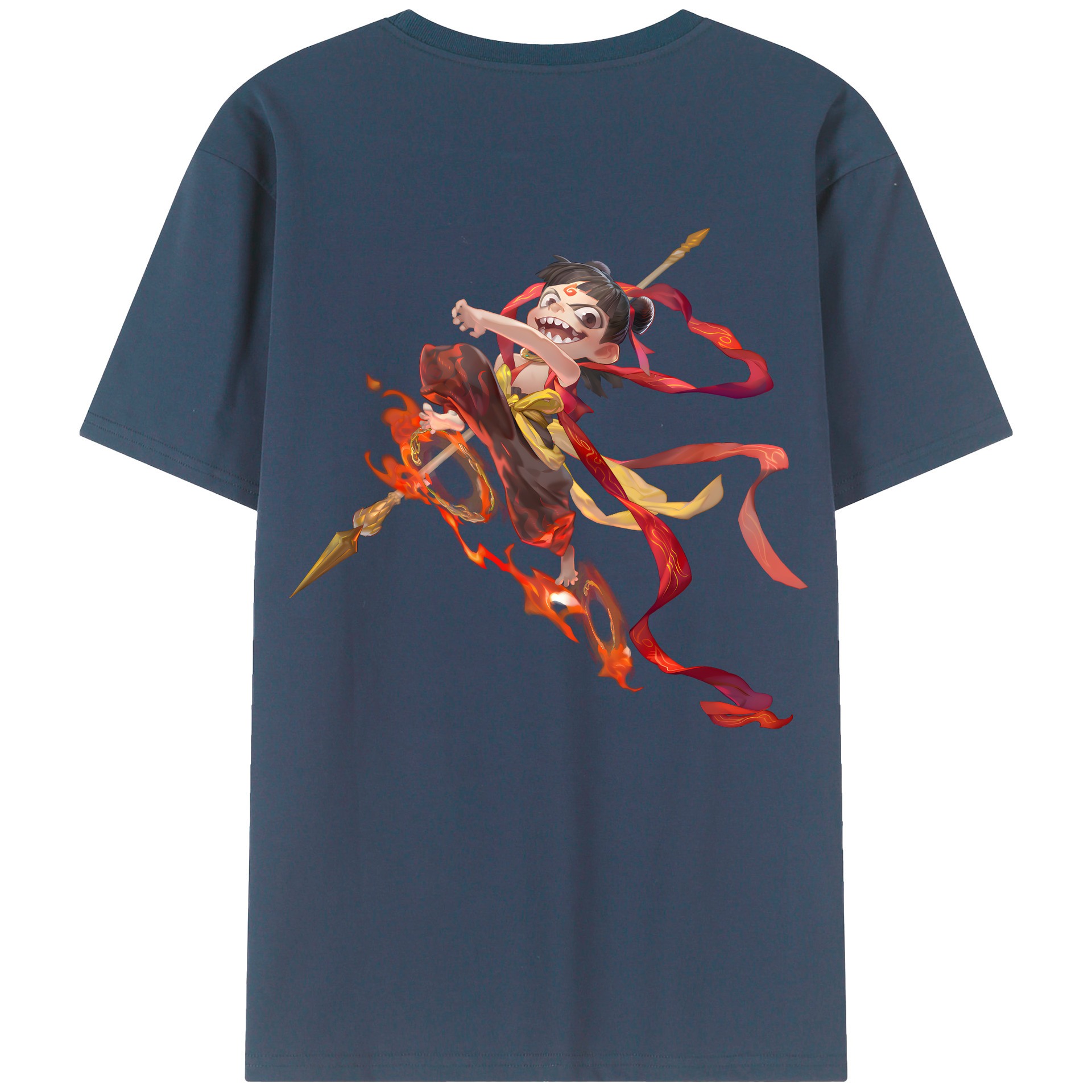 （画像用） Ne Zha 2 ナタ 魔童の大暴れ レディース半袖Tシャツ(バックプリント)