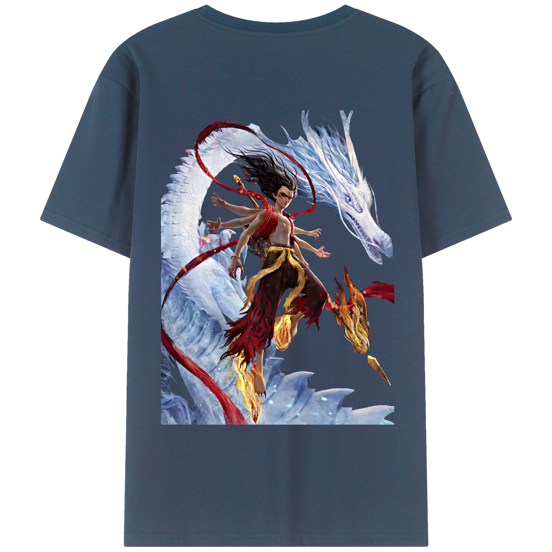 （画像用） Ne Zha 2 ナタ 魔童の大暴れ レディース半袖Tシャツ(バックプリント)