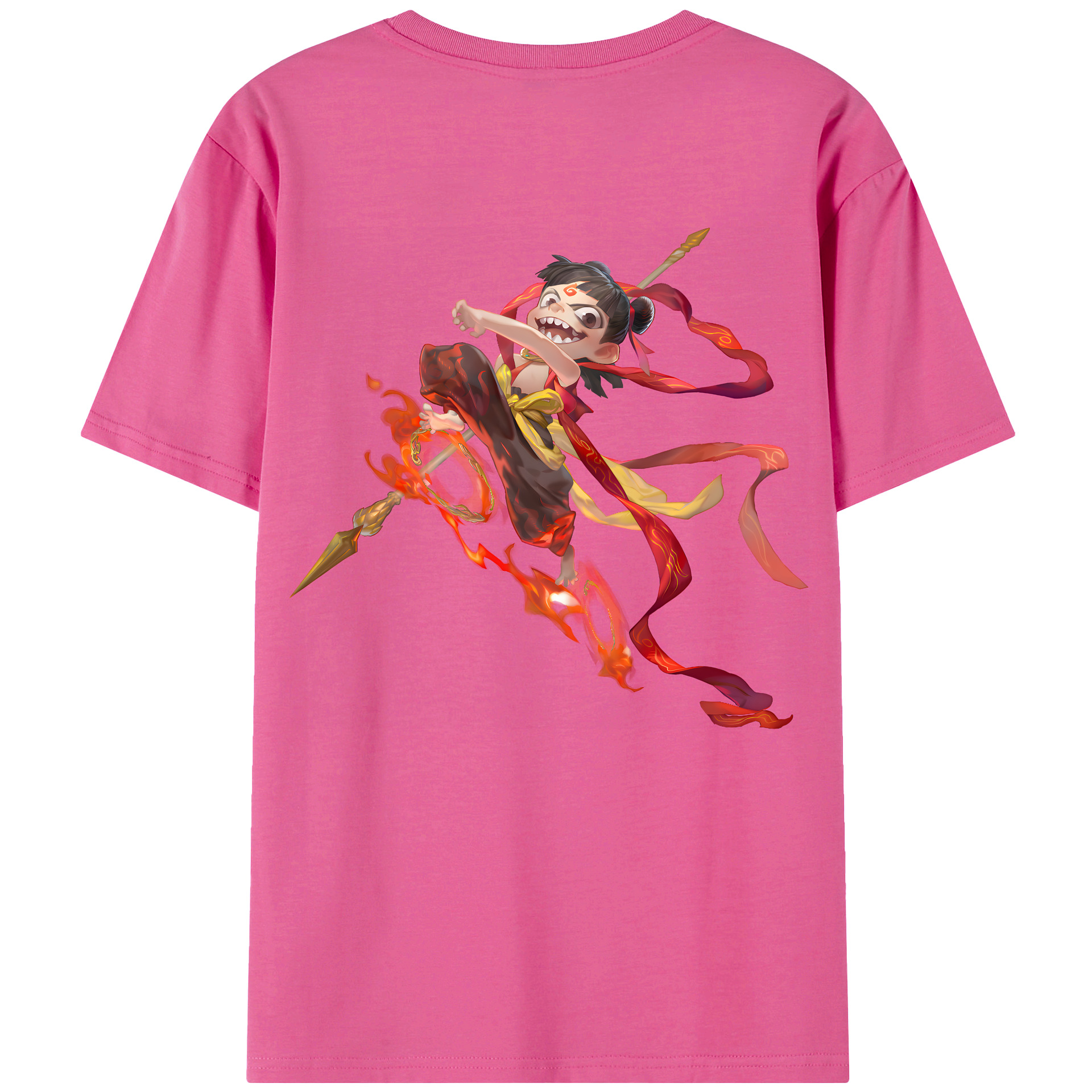 （画像用） Ne Zha 2 ナタ 魔童の大暴れ レディース半袖Tシャツ(バックプリント)