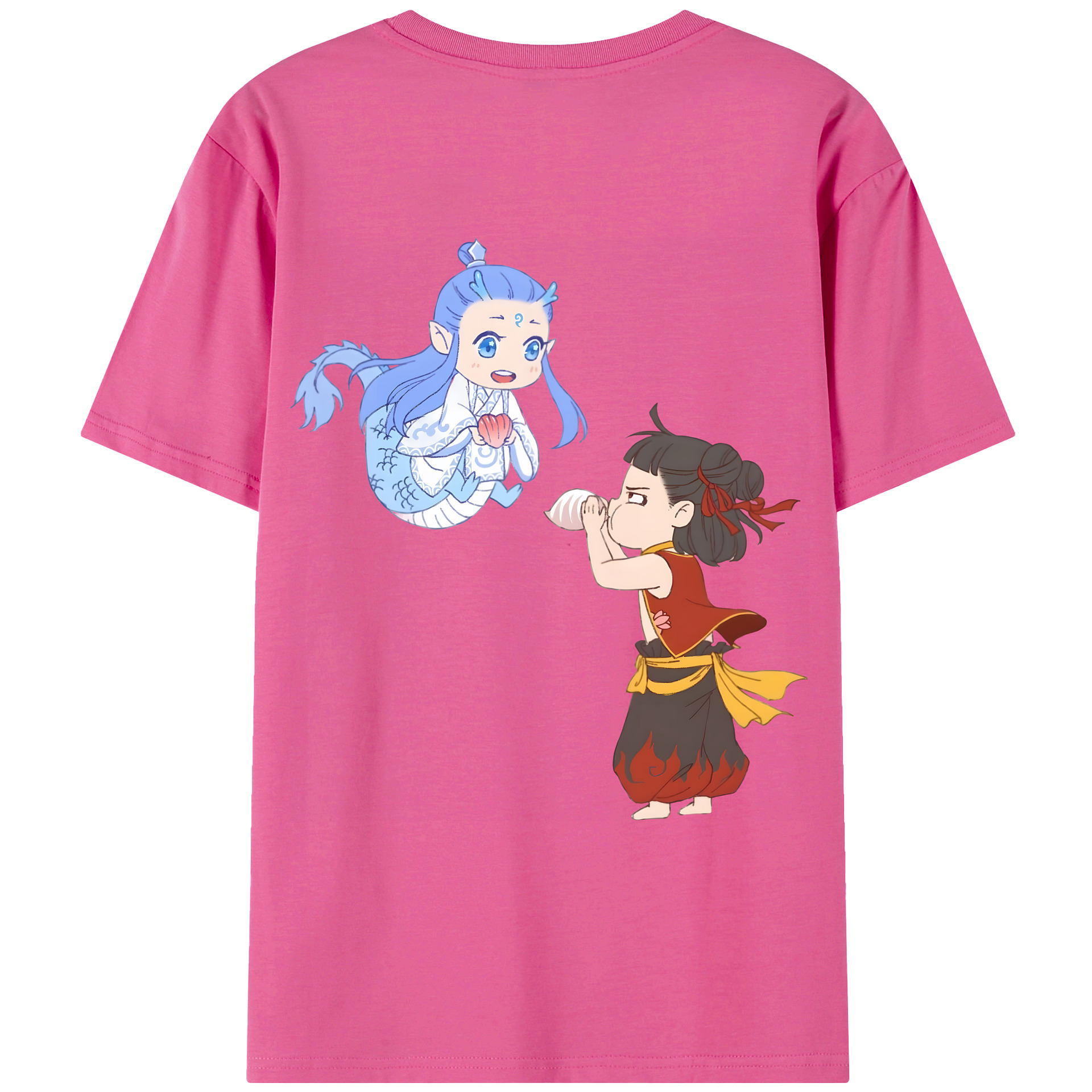 （画像用） Ne Zha 2 ナタ 魔童の大暴れ レディース半袖Tシャツ(バックプリント)