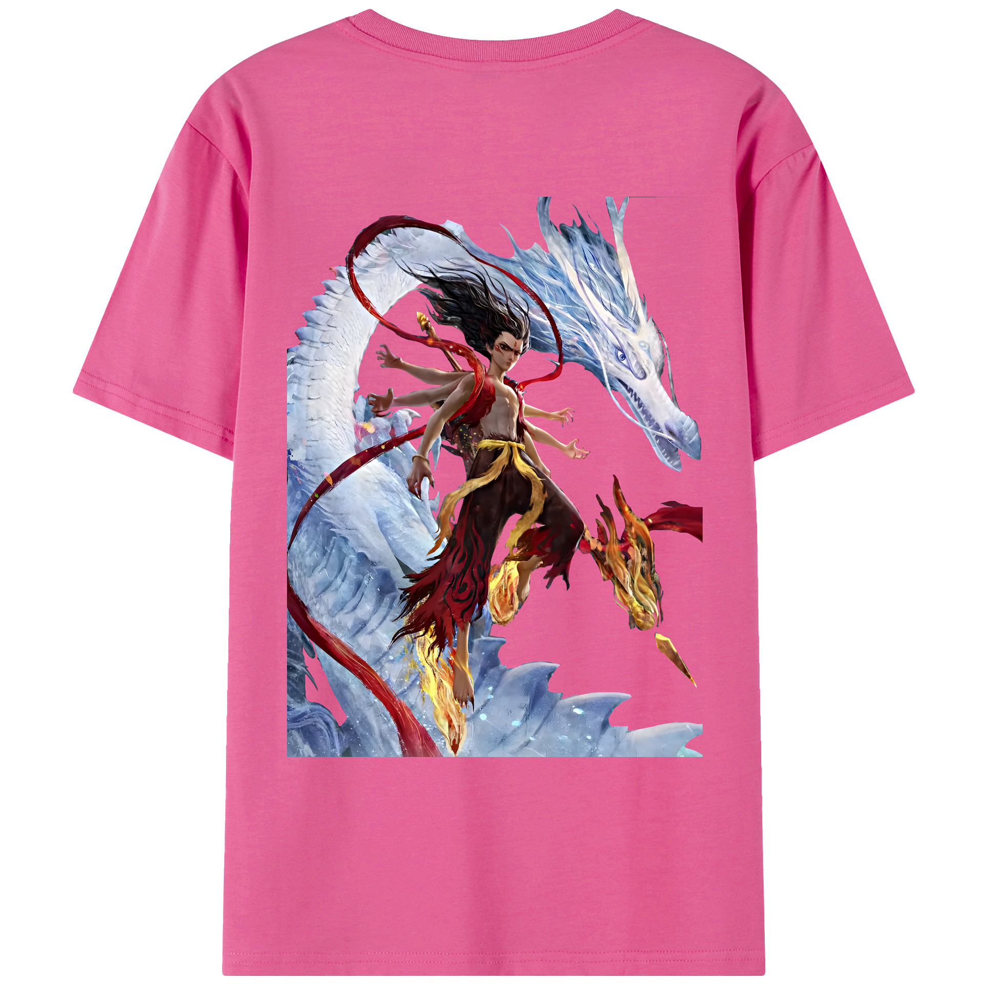 （画像用） Ne Zha 2 ナタ 魔童の大暴れ レディース半袖Tシャツ(バックプリント)