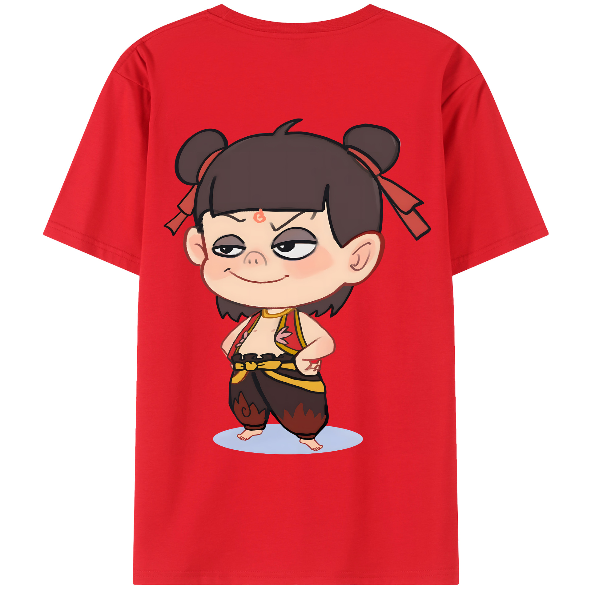 （画像用） Ne Zha 2 ナタ 魔童の大暴れ レディース半袖Tシャツ(バックプリント)