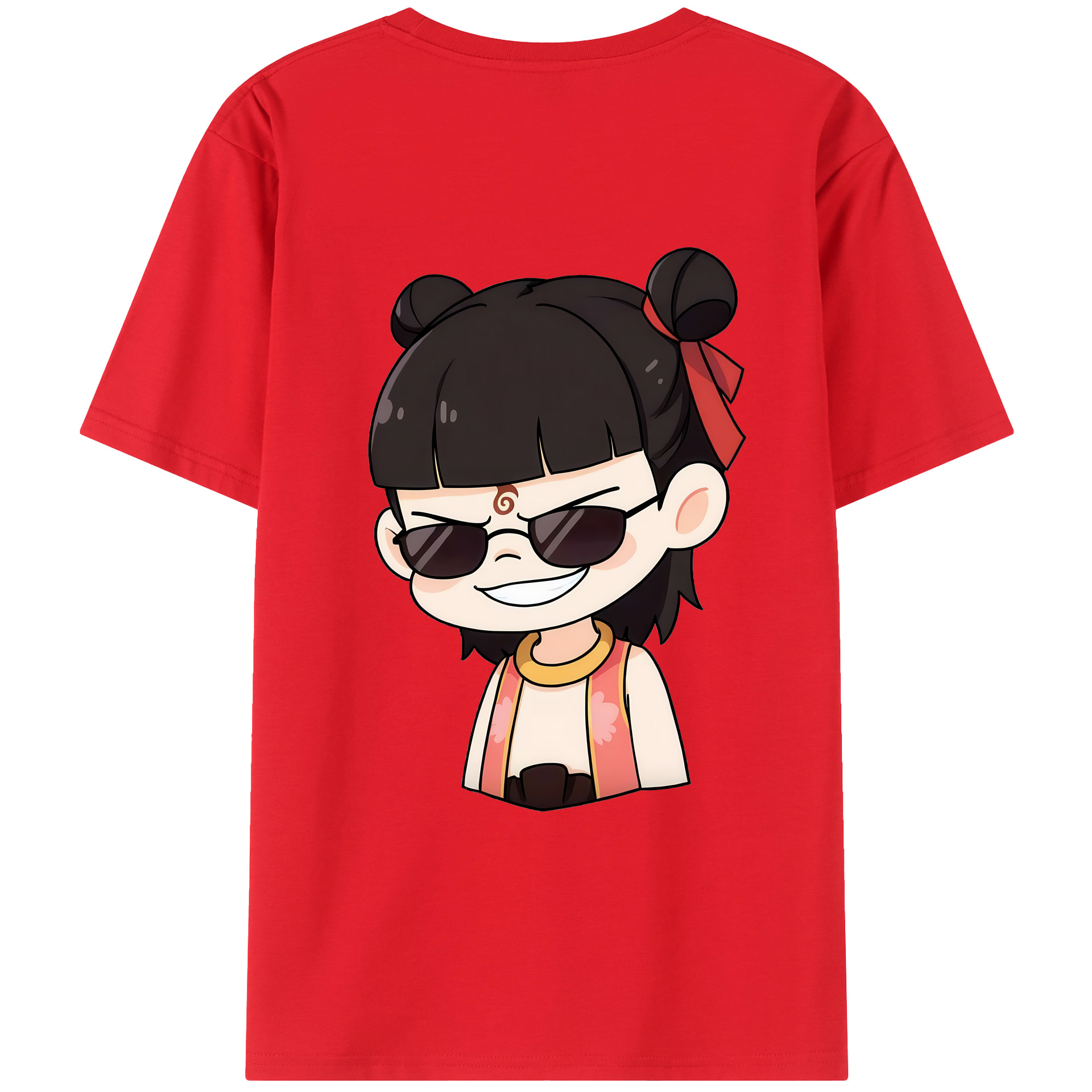 （画像用） Ne Zha 2 ナタ 魔童の大暴れ レディース半袖Tシャツ(バックプリント)