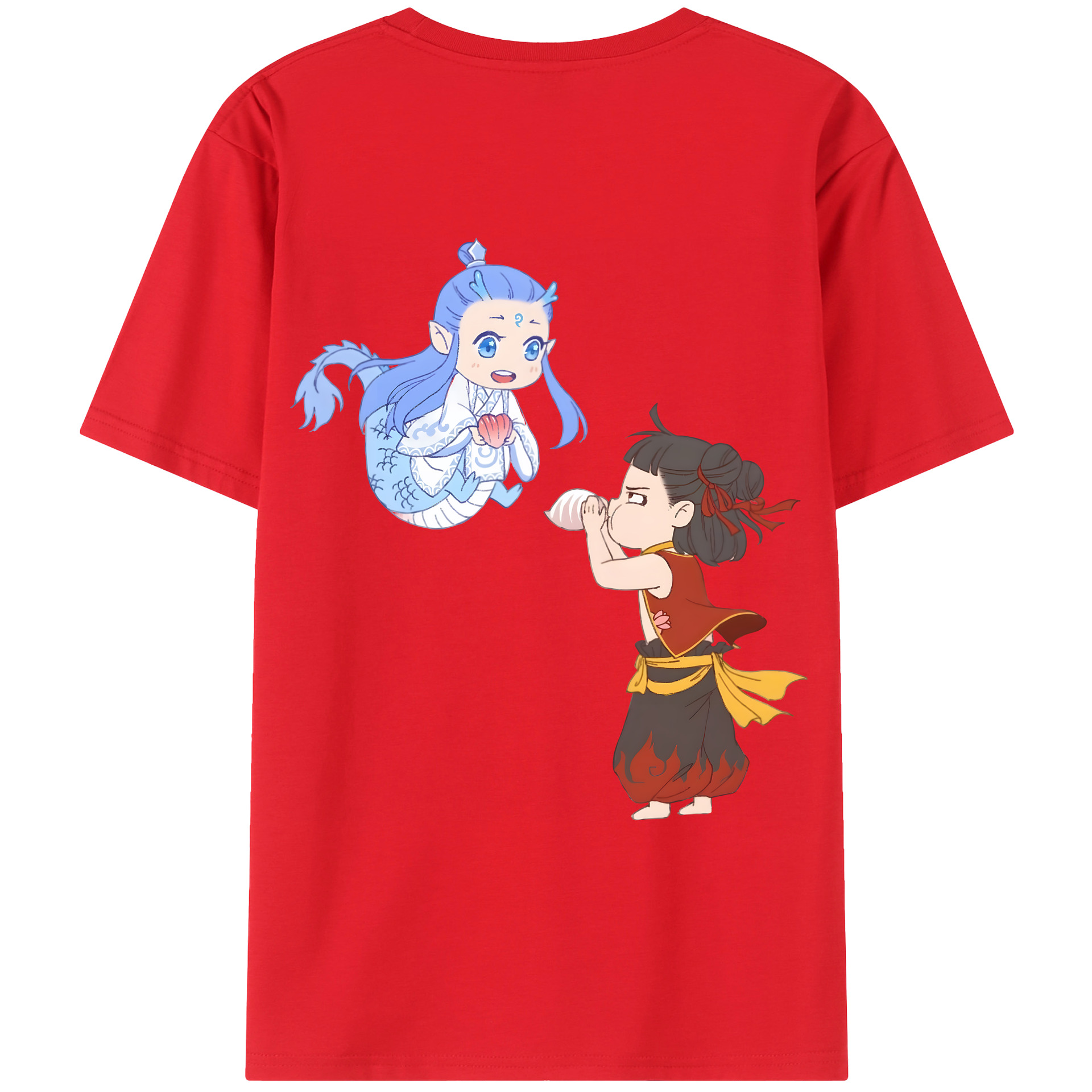 （画像用） Ne Zha 2 ナタ 魔童の大暴れ レディース半袖Tシャツ(バックプリント)
