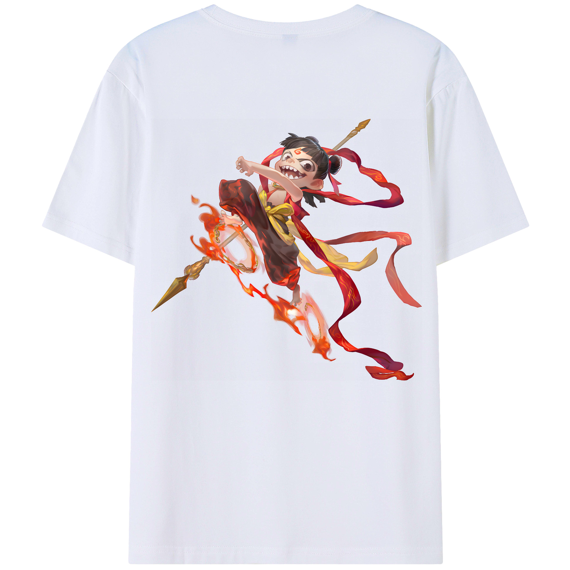 （画像用） Ne Zha 2 ナタ 魔童の大暴れ レディース半袖Tシャツ(バックプリント)