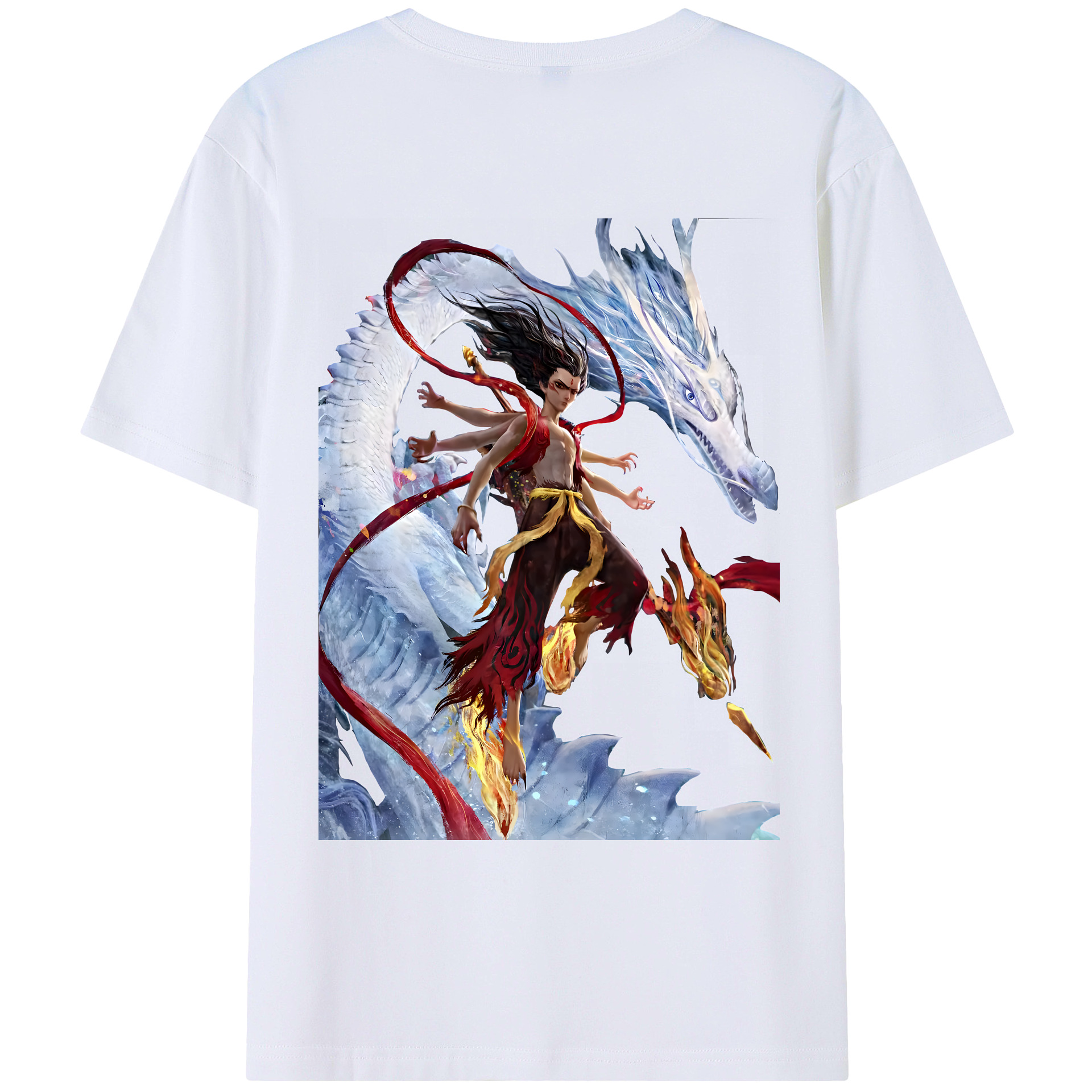 （画像用） Ne Zha 2 ナタ 魔童の大暴れ レディース半袖Tシャツ(バックプリント)