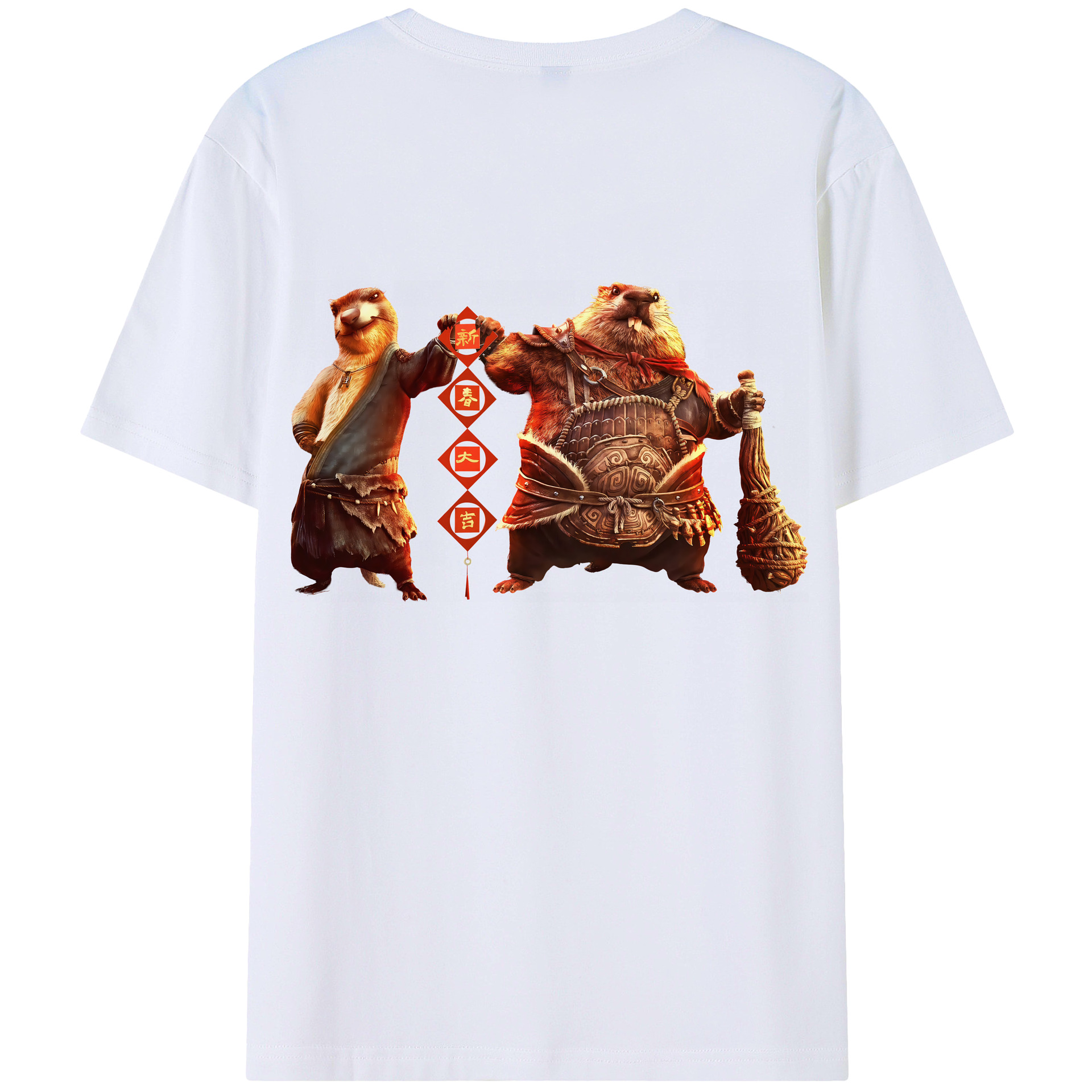 （画像用） Ne Zha 2 ナタ 魔童の大暴れ レディース半袖Tシャツ(バックプリント)