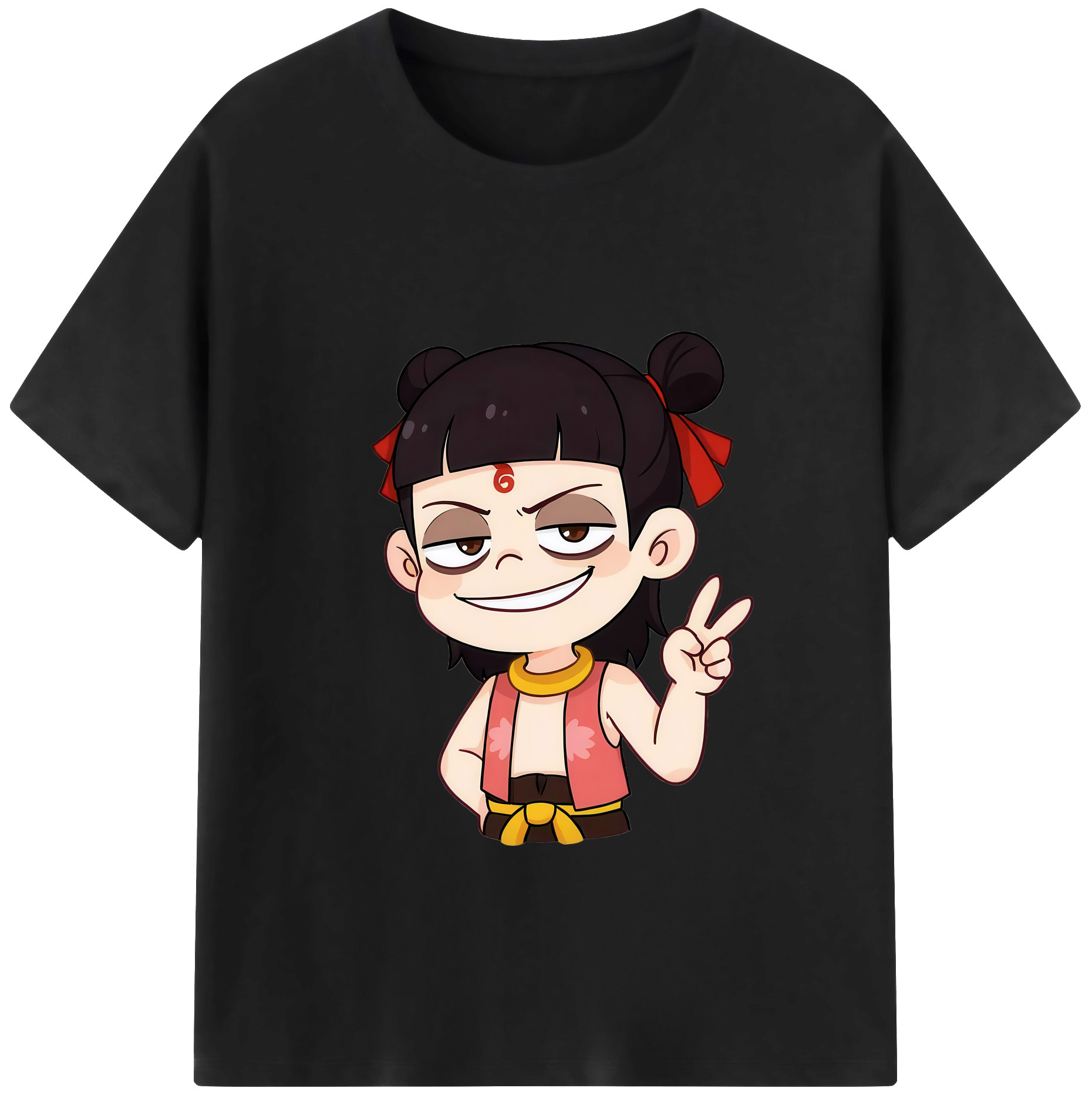 （画像用） Ne Zha 2 ナタ 魔童の大暴れ レディースカジュアルプリントTシャツ（綿100％）