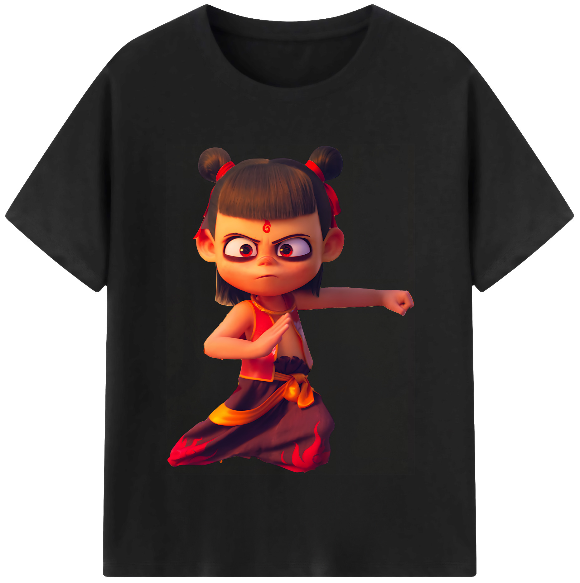 （画像用） Ne Zha 2 ナタ 魔童の大暴れ レディースカジュアルプリントTシャツ（綿100％）